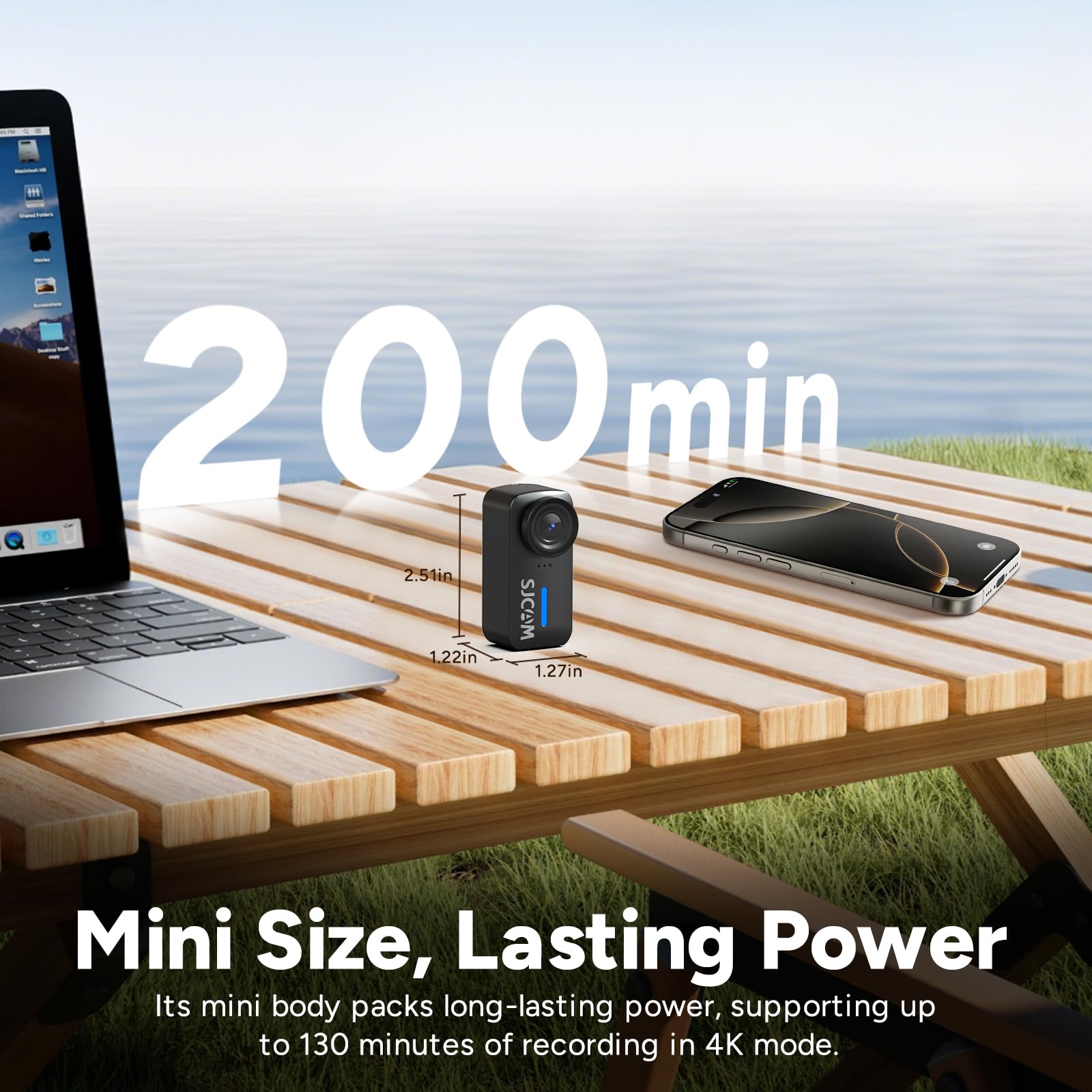 Sjcam 4K Pocket Cam, Tiny Action Camera, Mini Stabilized Body Camera & Portable Pov, Waterproof, Wearable, Built-In Spkr & Mic F