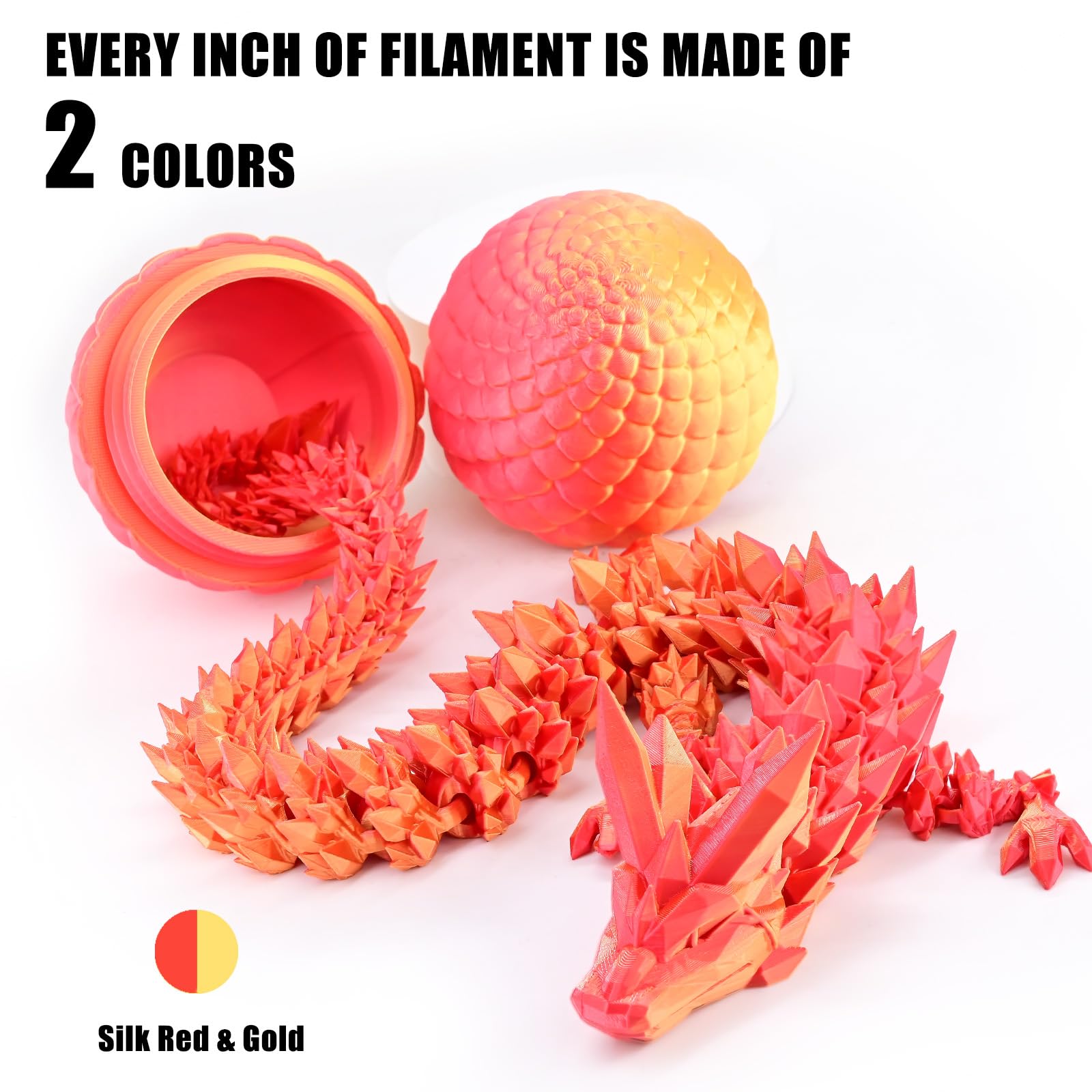 Ovv3D Pla Filament 1.75Mm, Red Gold 3D Printer Filament Silk Pla Dual Color Pla Filament, Red Gold Pla Filament, Color Change Ev
