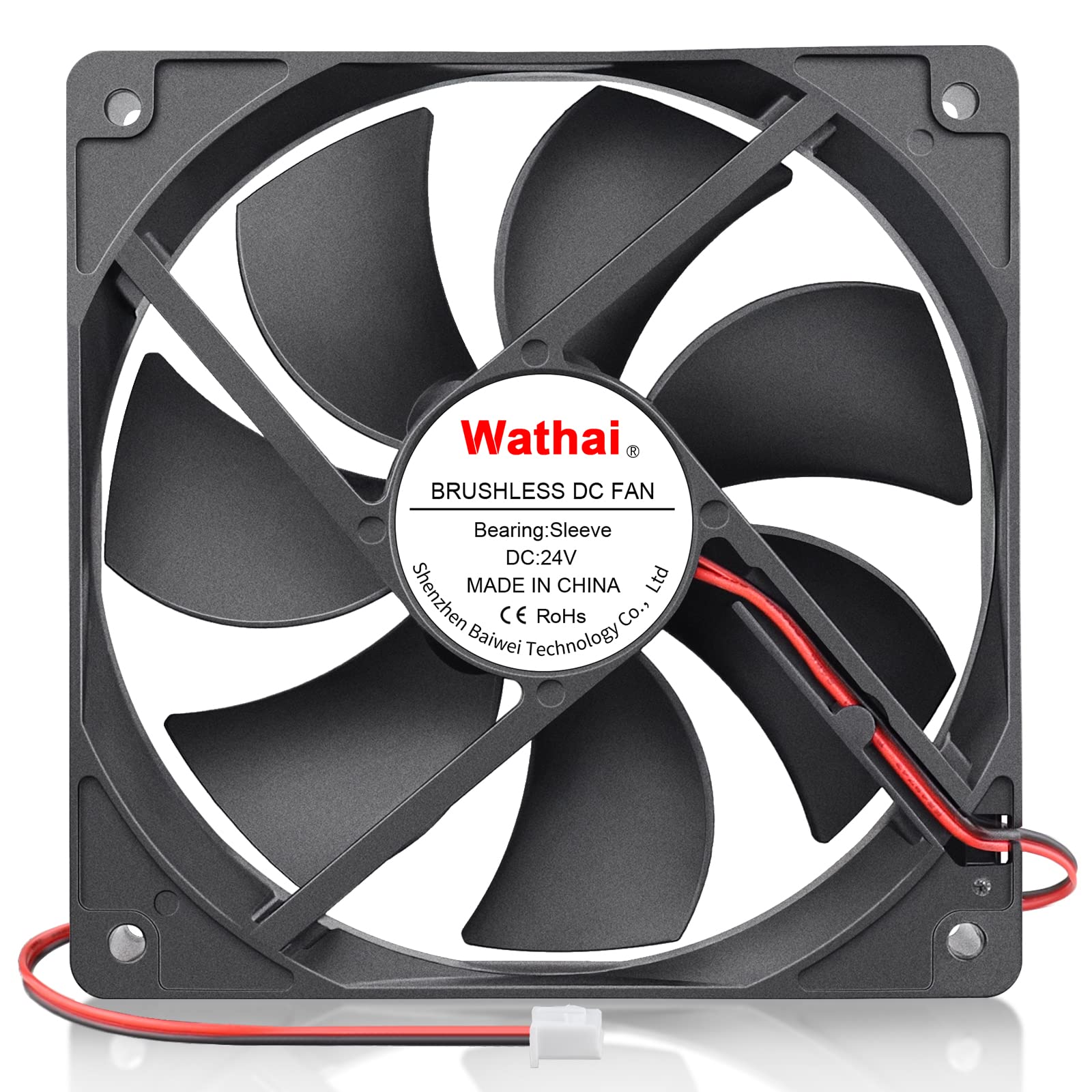 Wathai 120x120x25mm 120mm 24v Case Fan PC Cooling DC Brushless Motor Fan High Airflow