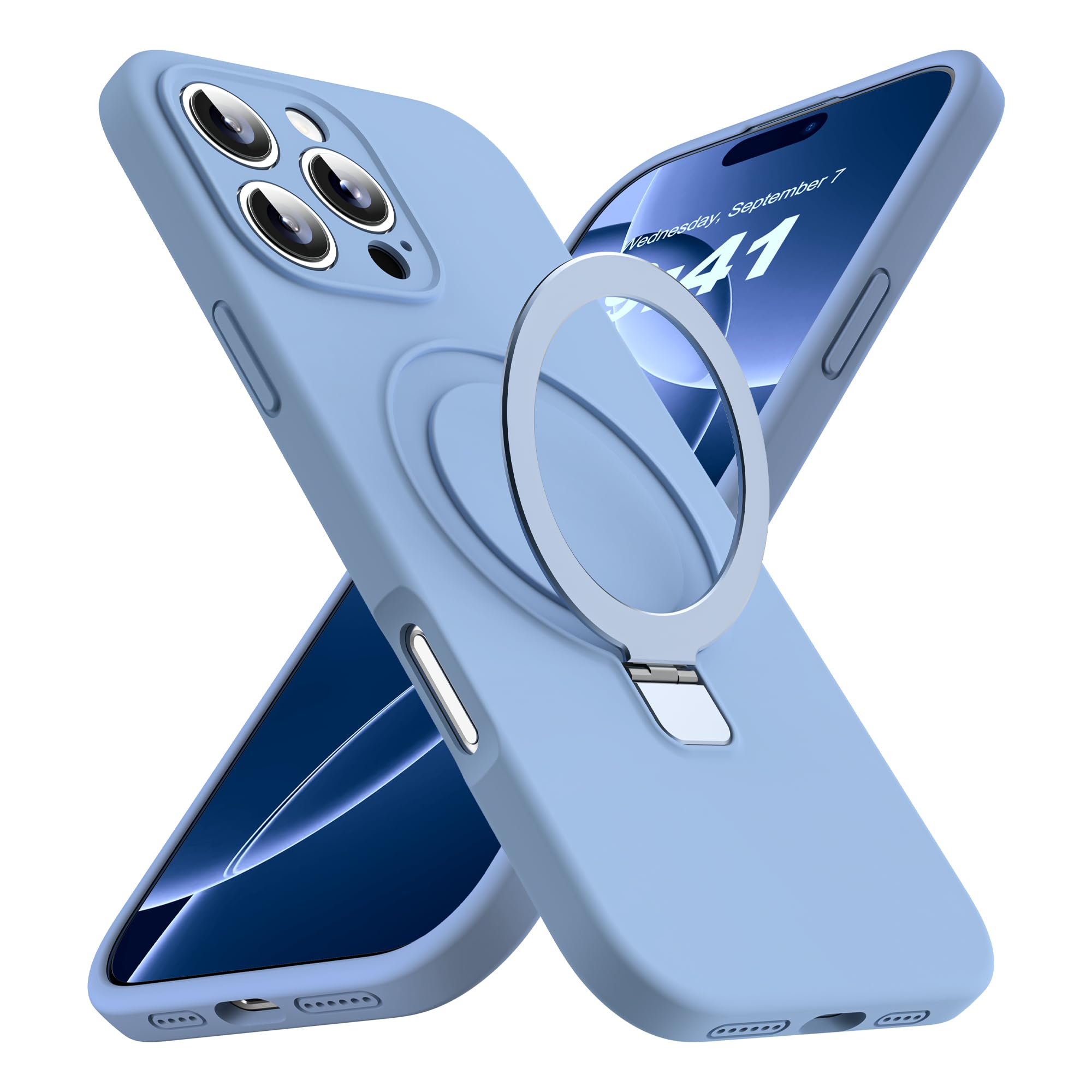 Skylmw Designed Foriphone 16 Pro Case With Magnetic Invisible Stand Compatible With Mag Safe Military Drop Tested Shockproof Sil