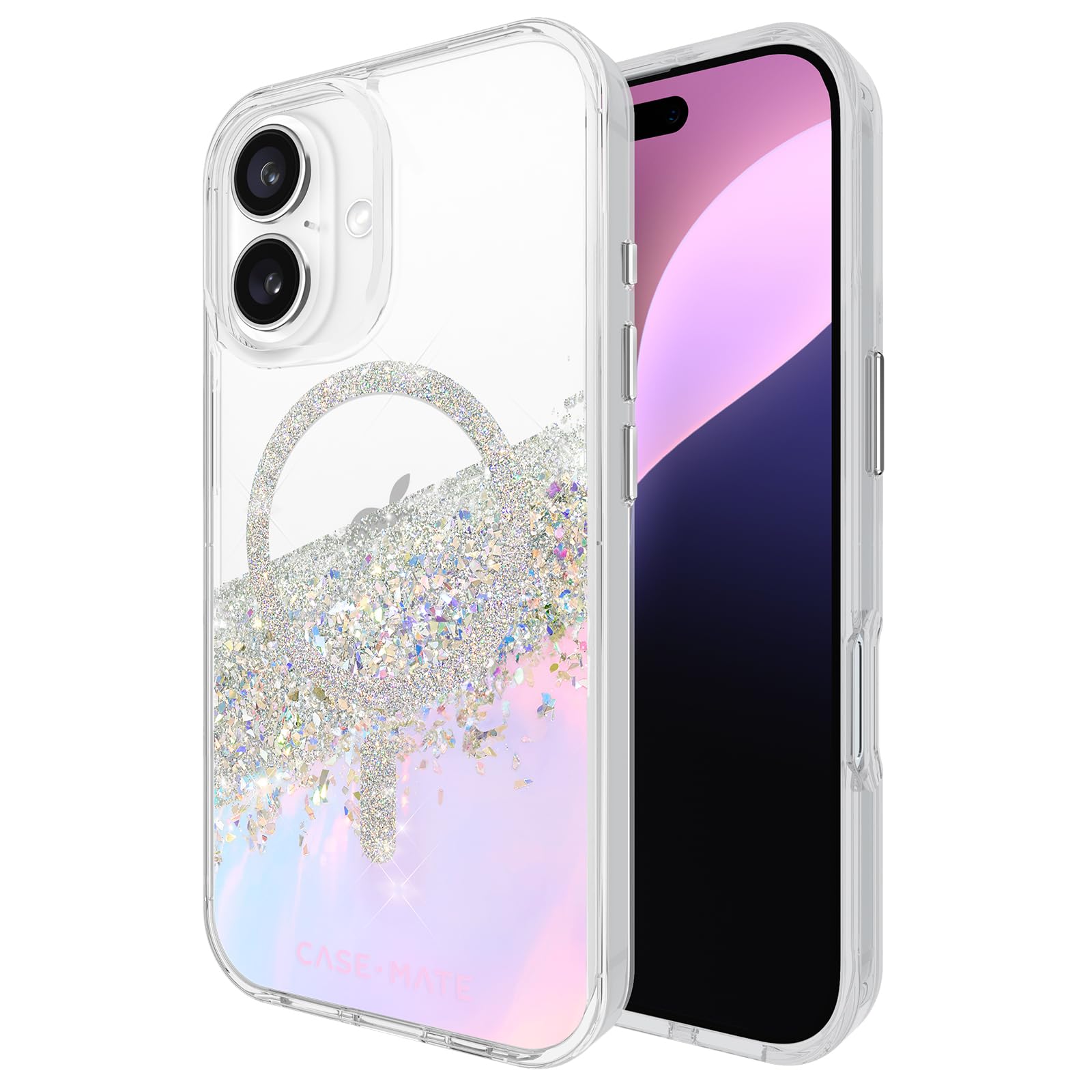 Case-Mate iPhone 16 Case [Compatible with MagSafe] - Sparkly Holographic Phone Case with 12ft Drop Protection - Premium Magnetic