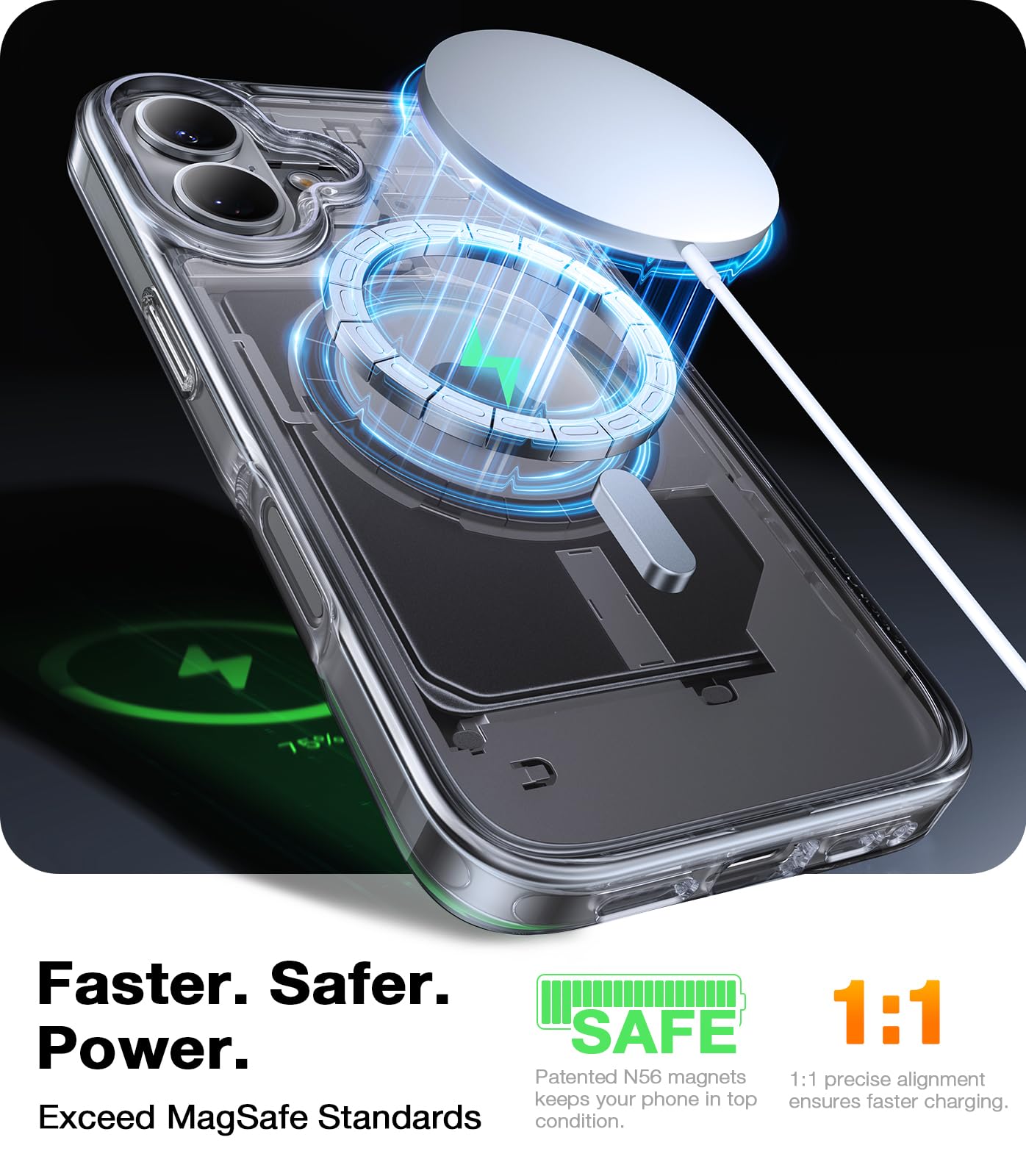 Torras Magnetic Shockproof Compatible With Iphone 16 Case, Fit For Magsafe, Never Yellow, 4X Military Grade Drop Protection, Pro