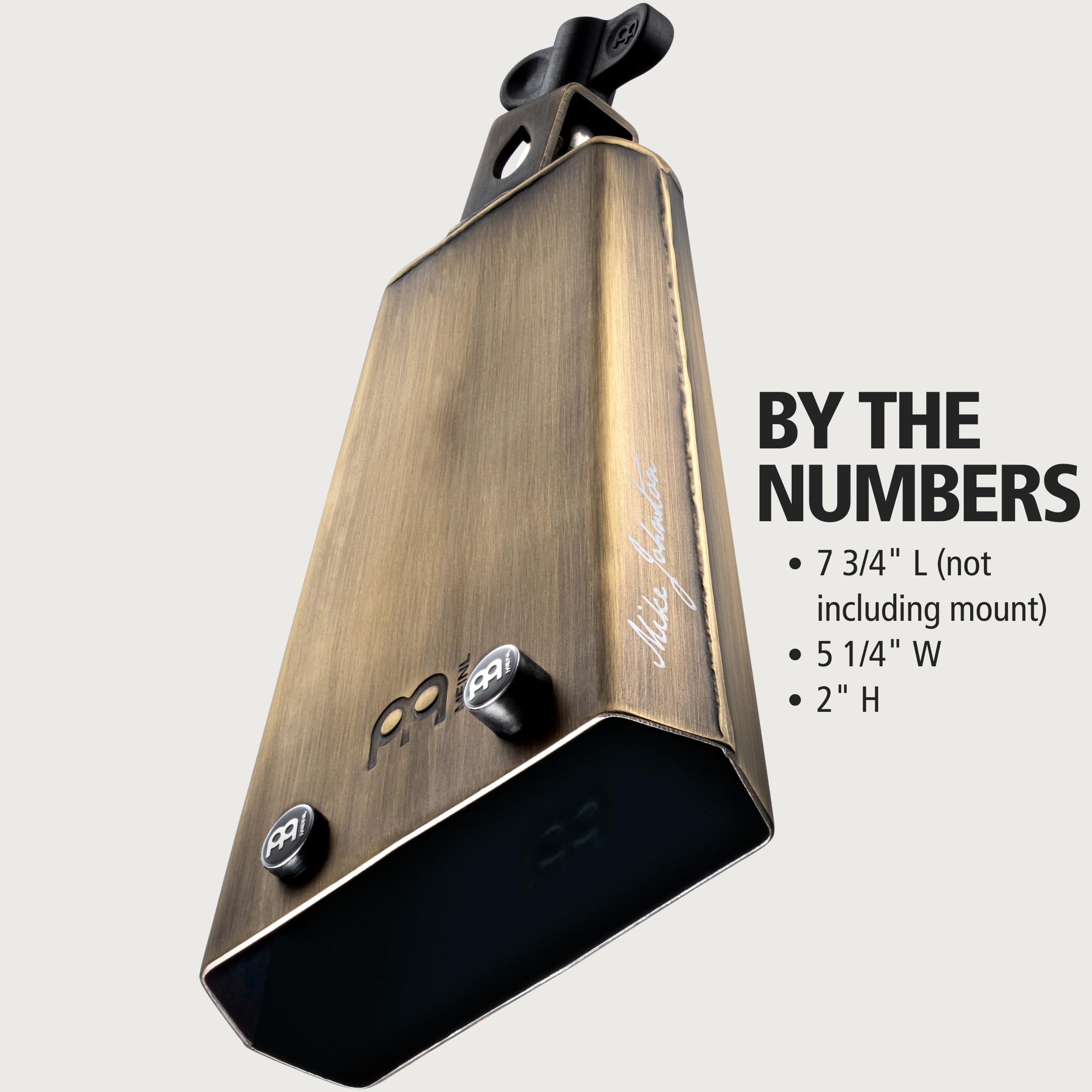 Meinl Cymbals Mike Johnston Groove Bell Cowbell With Magnetic Mutes   Not Made In China   Vintage Steel Finish, 2 Year Warranty