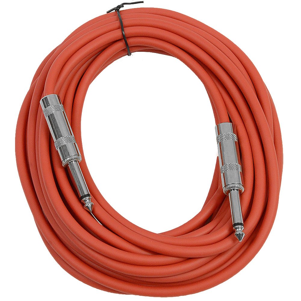 Seismic Audio - Sastsx-25 - 25 Foot Ts 1/4'' Guitar, Instrument, Or Patch Cable Red