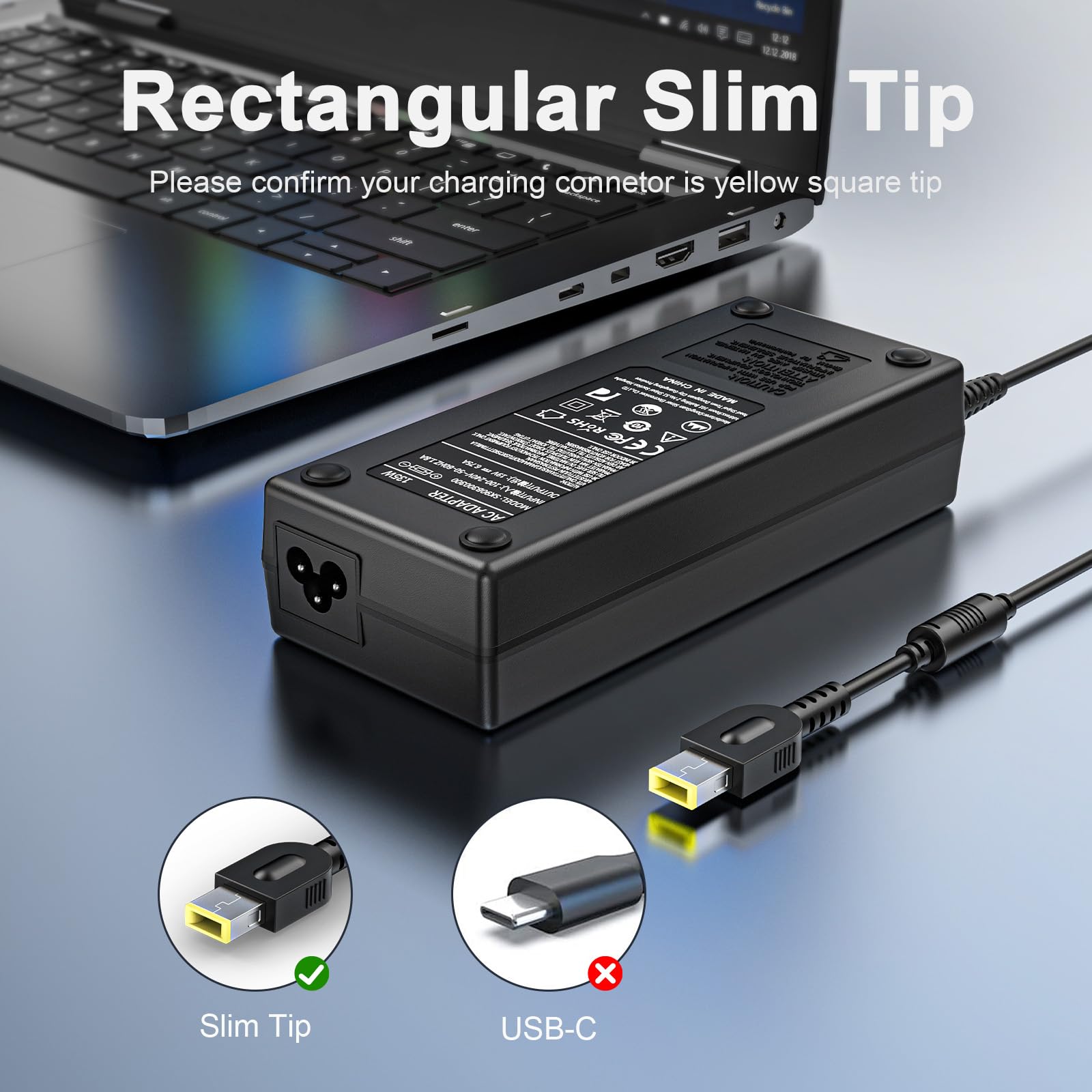 135W Slim Tip Laptop Charger For Lenovo Thinkpad X1 Extreme E440 L440 P1 P50S P51S P15V P16 S3 T431S T15 W540 4X20E50558 8880150