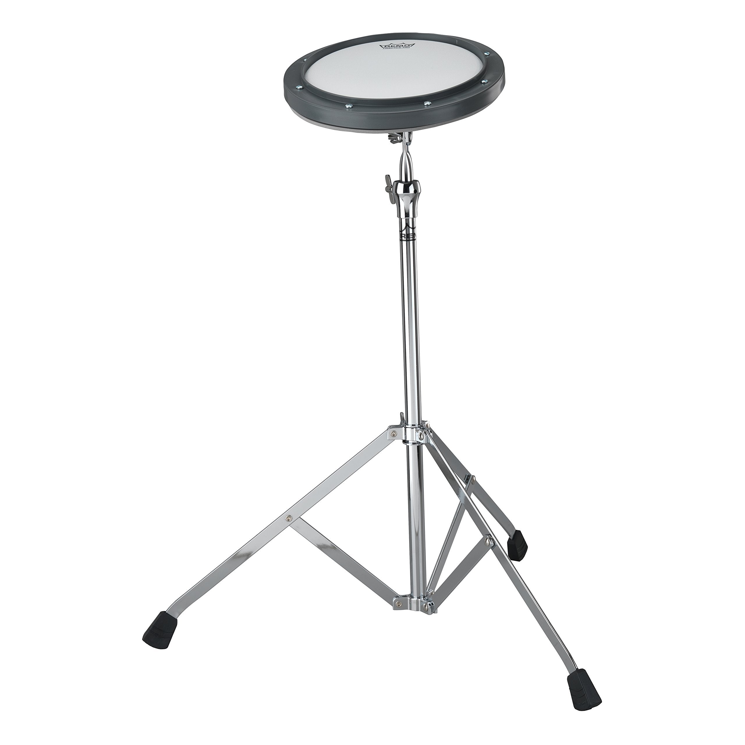 Remo Rt 0010 St 10'' Gray Tunable Practice Pad With Ambassador Coated Drumhead And St 1000 10 Stand