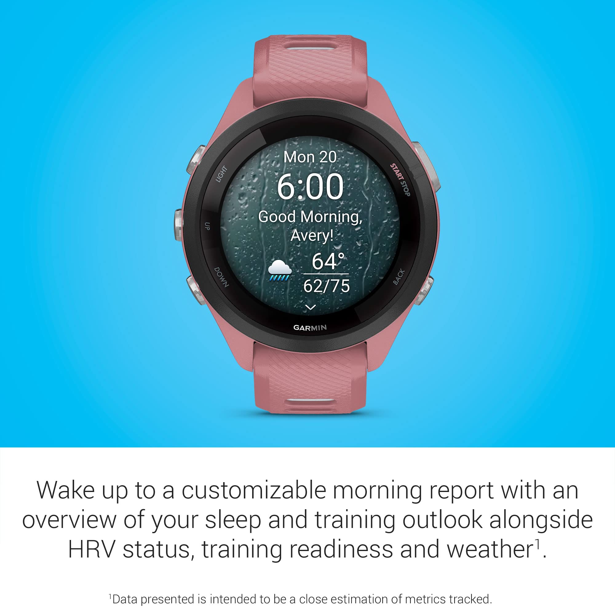 Garmin Forerunner 265S Running Smartwatch, Colorful Amoled Display, Training Metrics And Recovery Insights, Light Pink And Powde