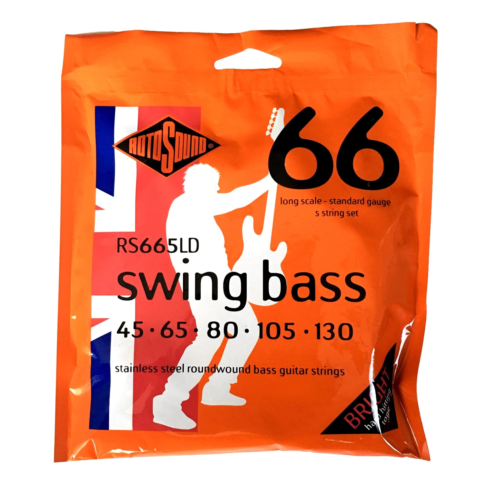 Rotosound Rs665Ld Swing Bass 66 Stainless Steel Roundwound Long Scale 5-String Bass String