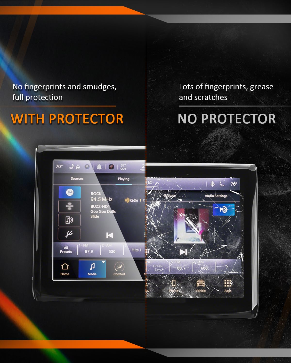 Cdefg For 2023 2024 2025 Jeep Grand Cherokee L Screen Protector For Grand Cherokee L 2022 2023 2024 2025 Accessories Limited Overland Summit Reserve 10.1' Tempered Glass