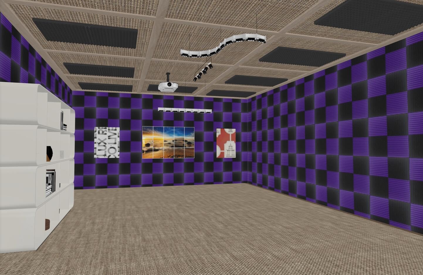 52 Pack 12 ''X 12 ''X1'' Acoustic Panels Studio Soundproofing Foam Wedge Tiles, (24Black+24Purple)