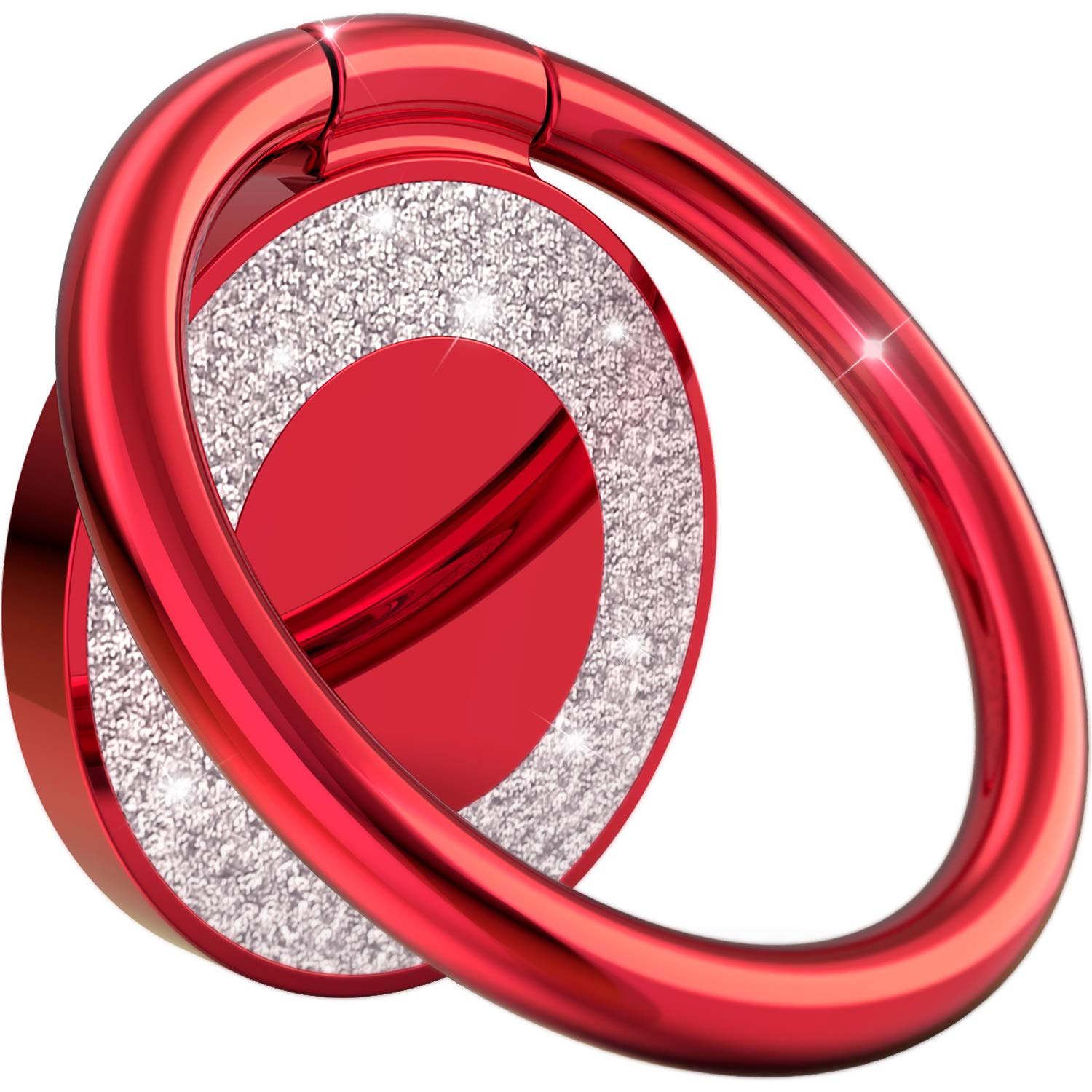 Phone Ring Holder Finger Kickstand, 360 Rotation Phone Ring Grip, Compatible with Smartphone (Red)