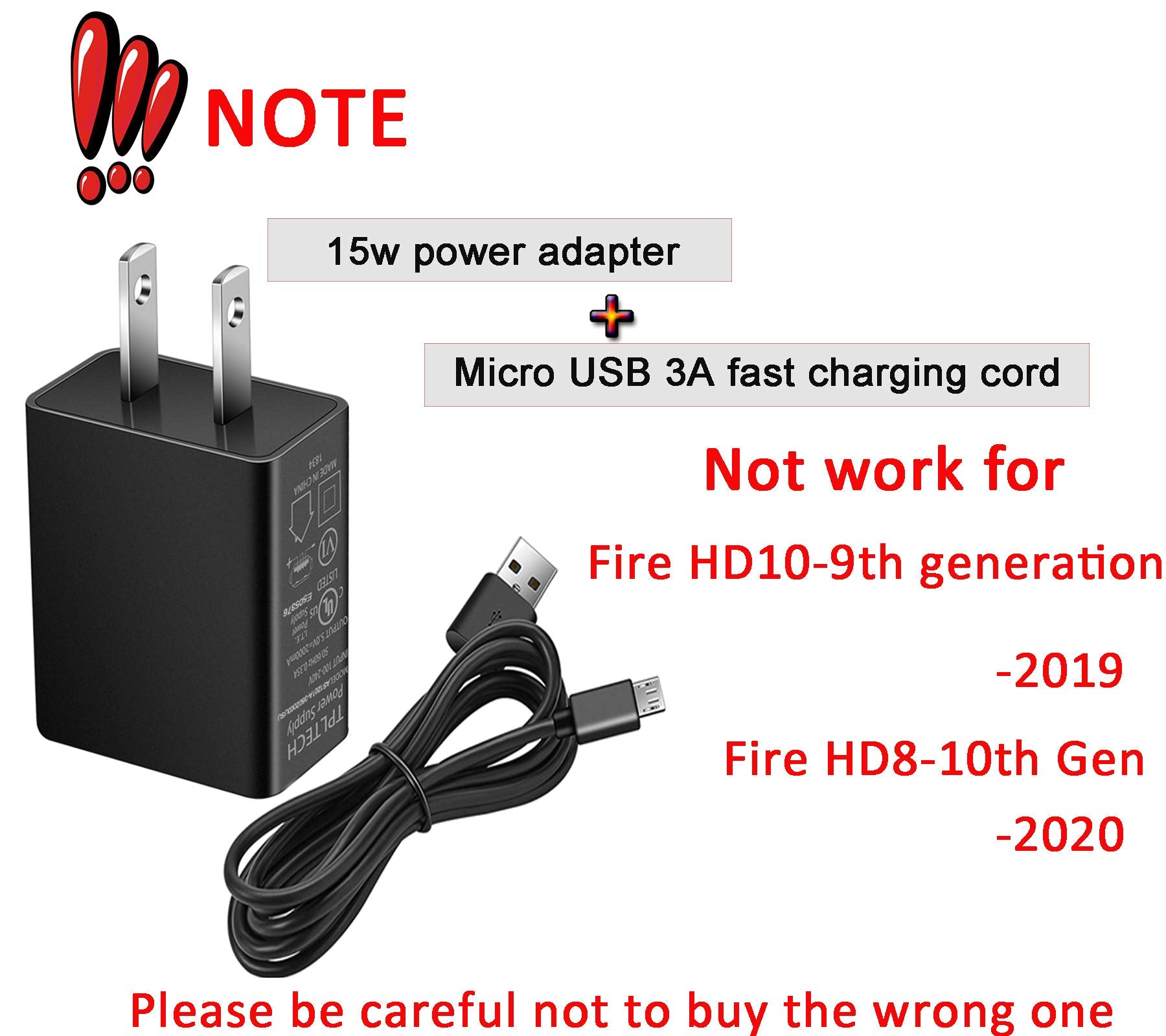 15W Fast Charger,6Ft Extra Long Micro Usb Cord Compatible With Fire Hd 7 8 10(1St 8Th Generation) 2011 2018
