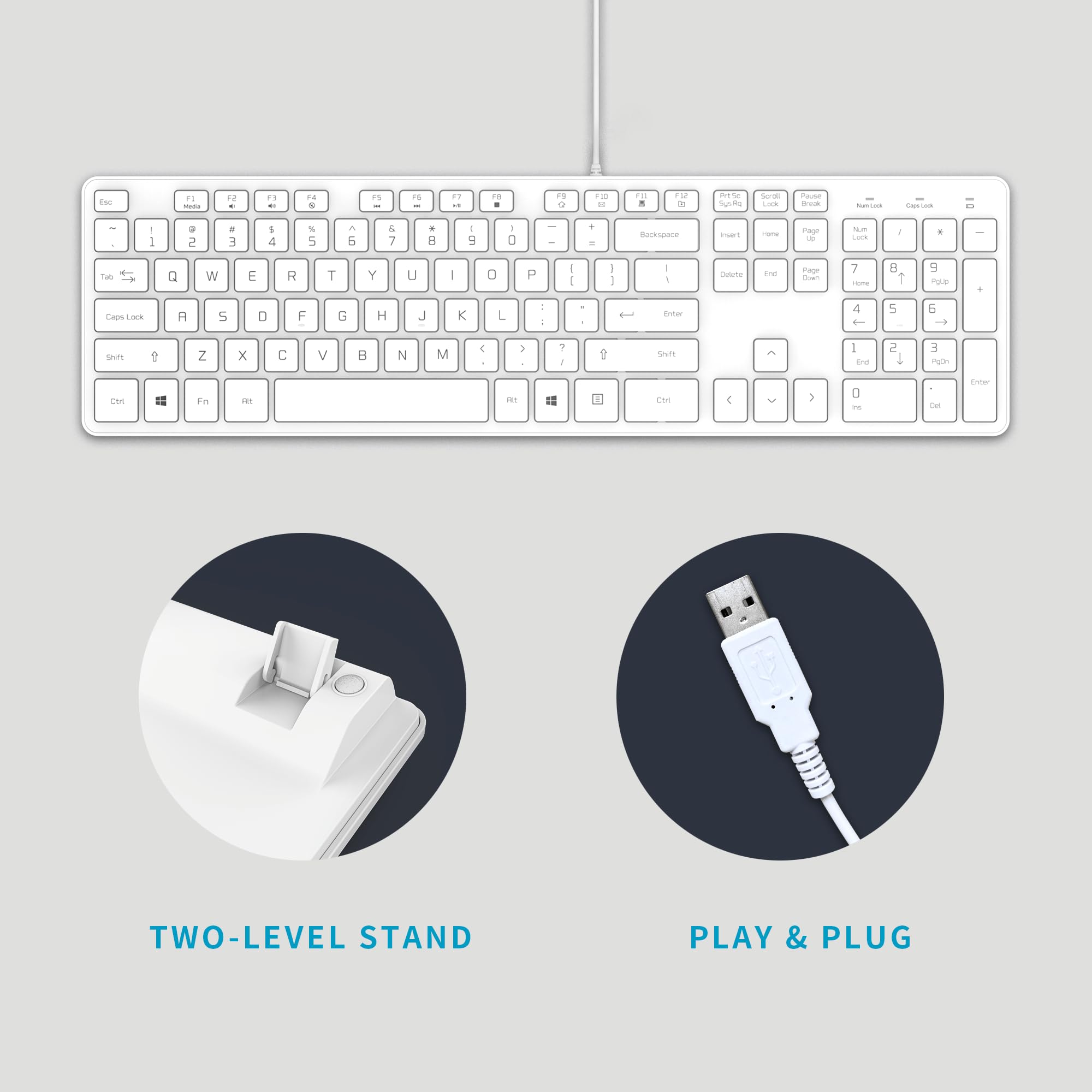Bfriendit Wired Usb Keyboard, Comfortable Quiet Chocolate Keys, Durable Ultra-Slim Wired Computer Keyboard, Qwerty Layout For Pc