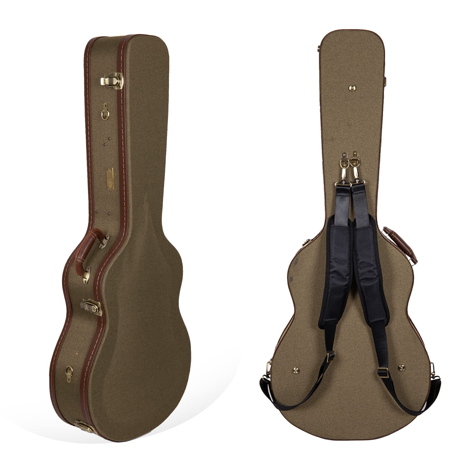 Crossrock Wood Case Fits 12 Frets 000/Om Style Acoustic Guitar With Removable Shoulder Straps Green (Crw700 00012Gn)