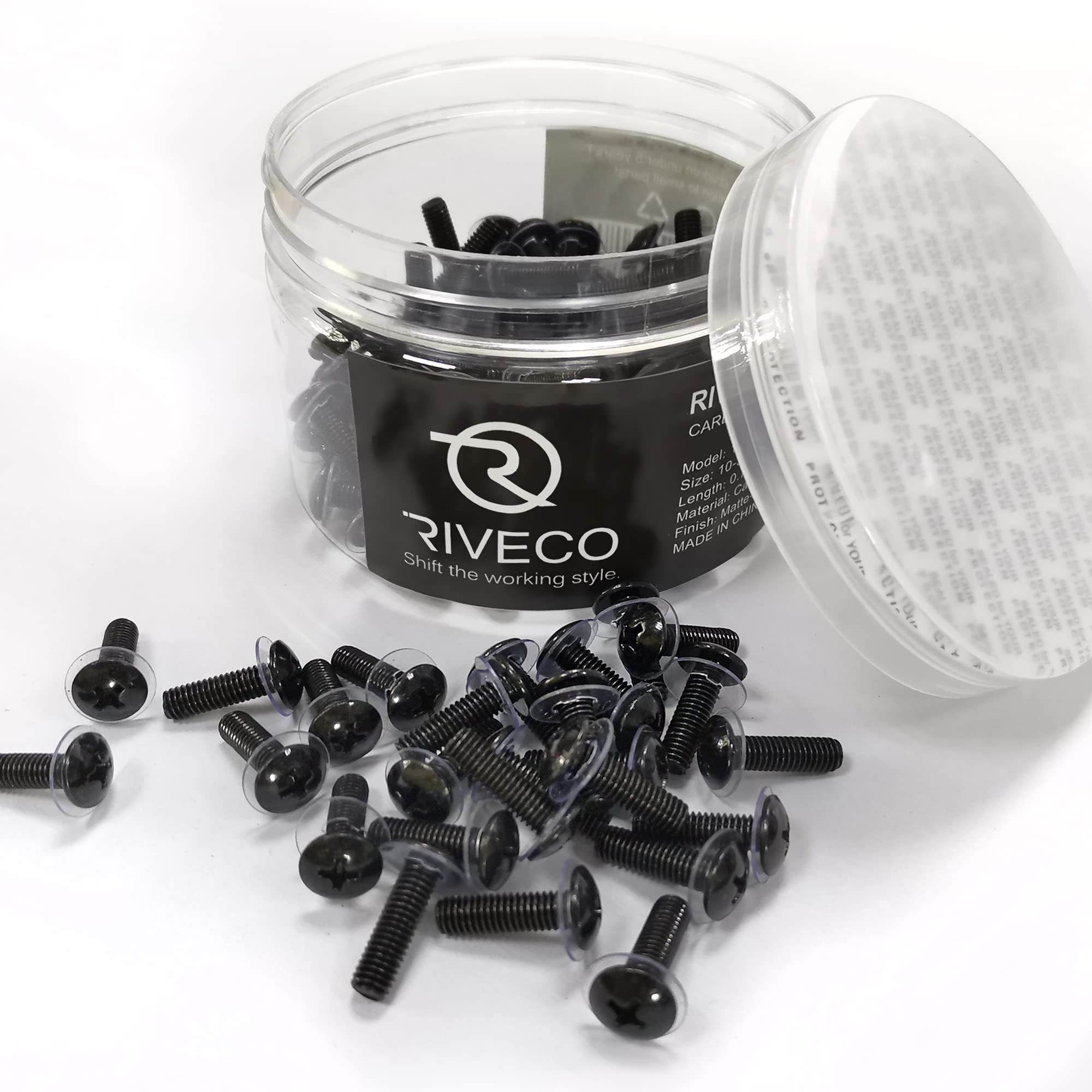 Riveco 10 32 Rack Screws For Server Cabinets & Racks Mounting Network Equipment 100 Pieces Black