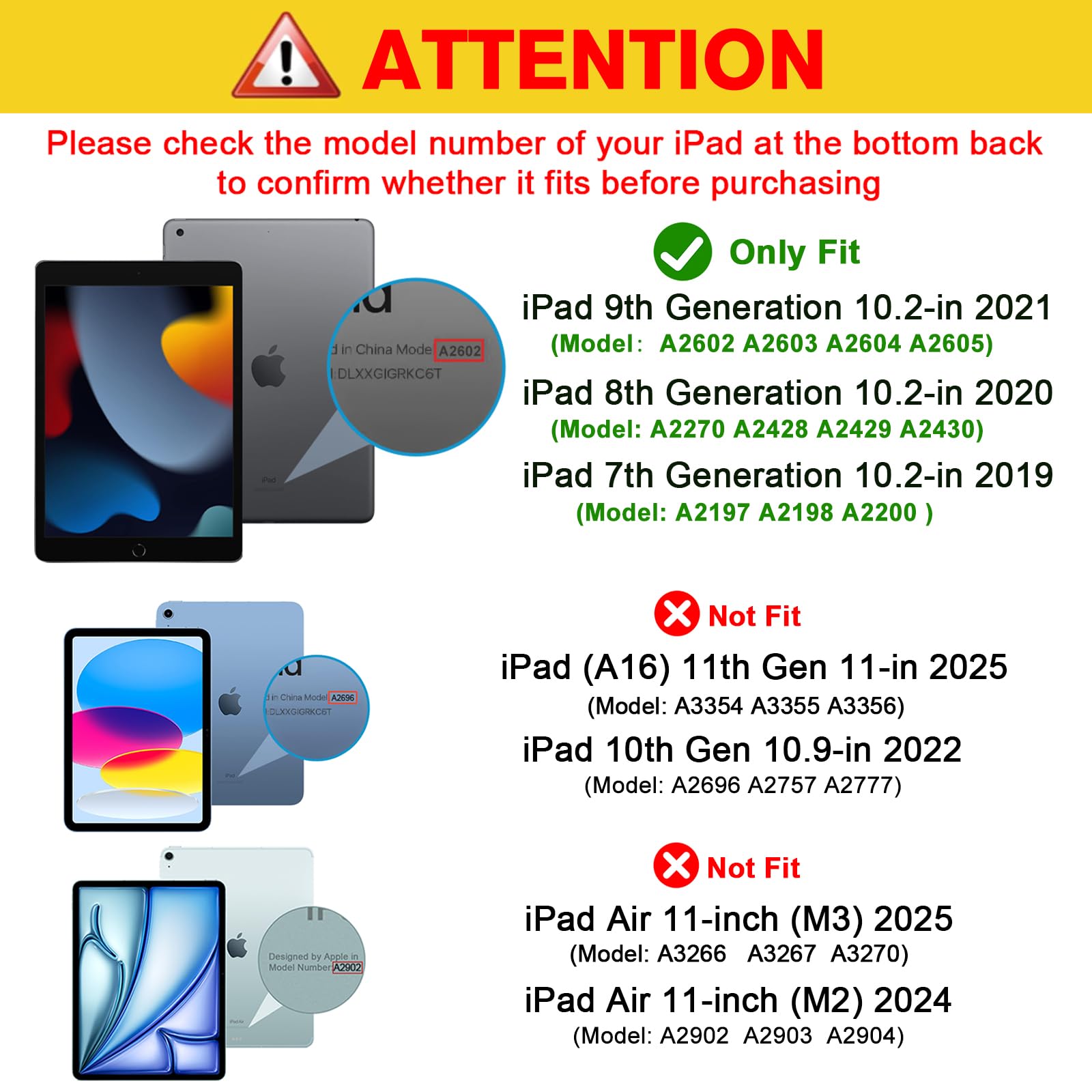 Procase For Ipad 9Th Generation 2021/ Ipad 8Th Generation 2020/ Ipad 7Th Generation 2019 Case, Ipad 10.2 Case Ipad Cover 9Th Generation  Black