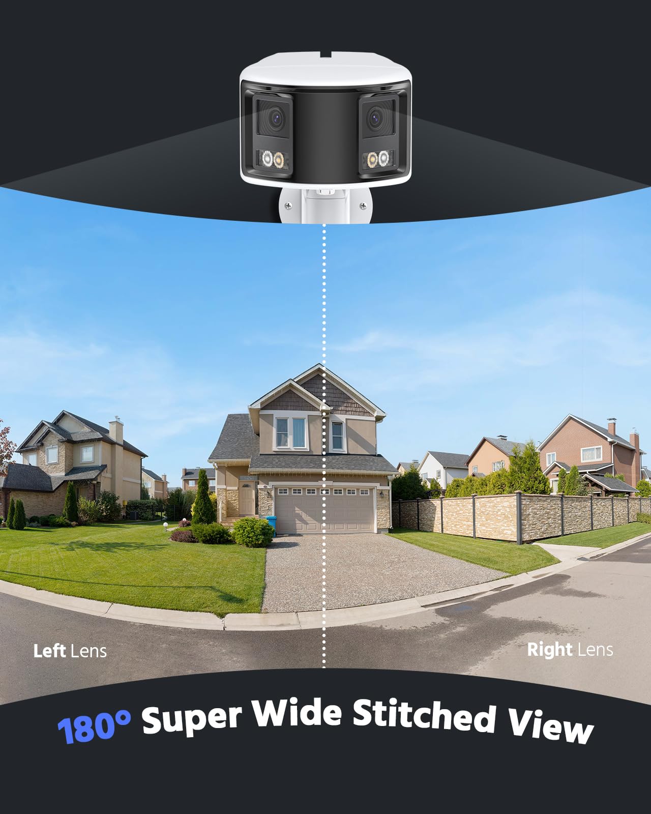 Annke Fcd800 4K Poe Security Camera System, Dual Lens Outdoor Ip Camera, 180 Degree Viewing Angle, Human Vehicle Detection, Color Night Vision, Two Way Talk, Up To 256Gb Microsd Card