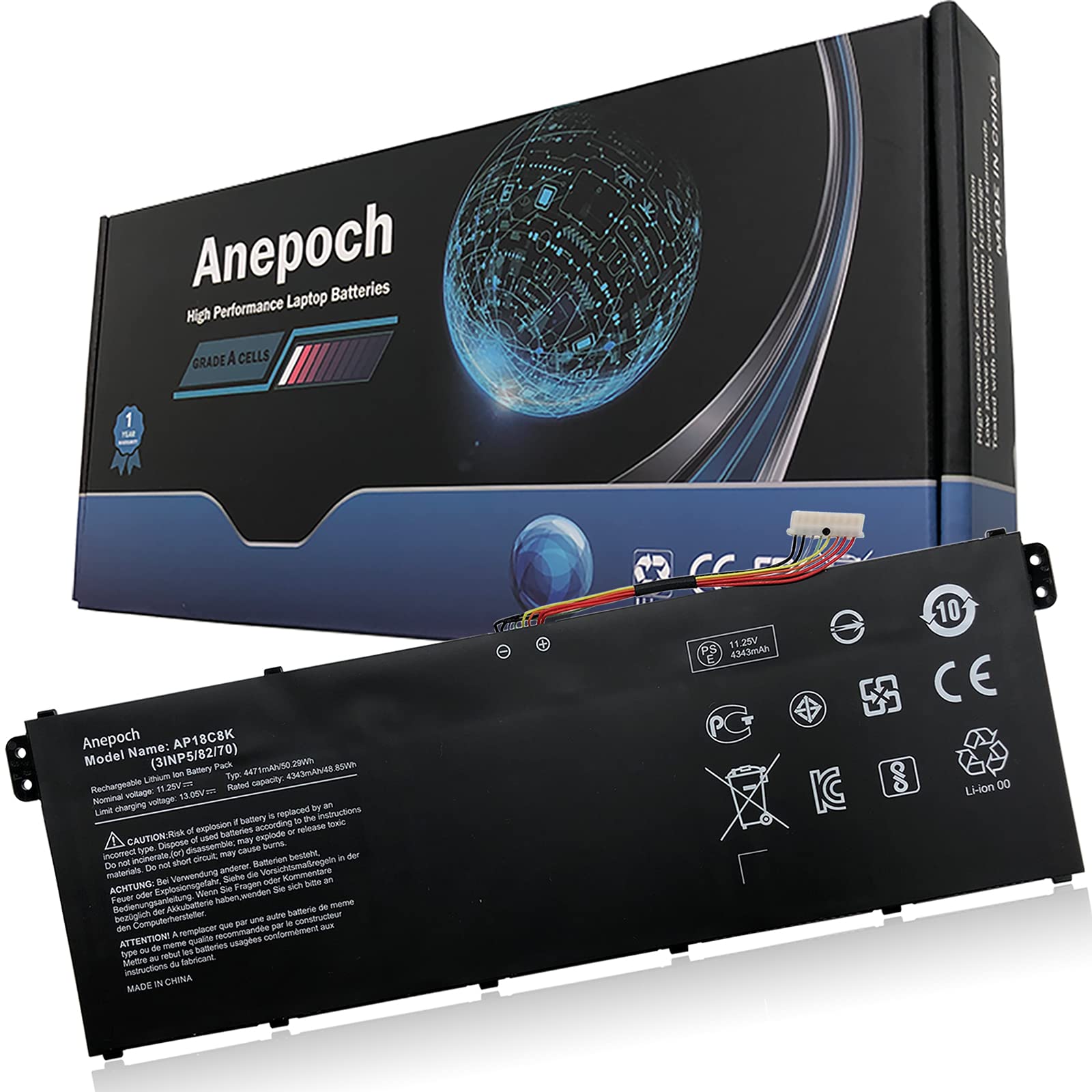 Anepoch Ap18C8K Laptop Battery Replacement For Acer Aspire 5 A514 52 A514 52 58U3 Chromebook 314 C933 Swift 3 Sf314 42 Sf314 57