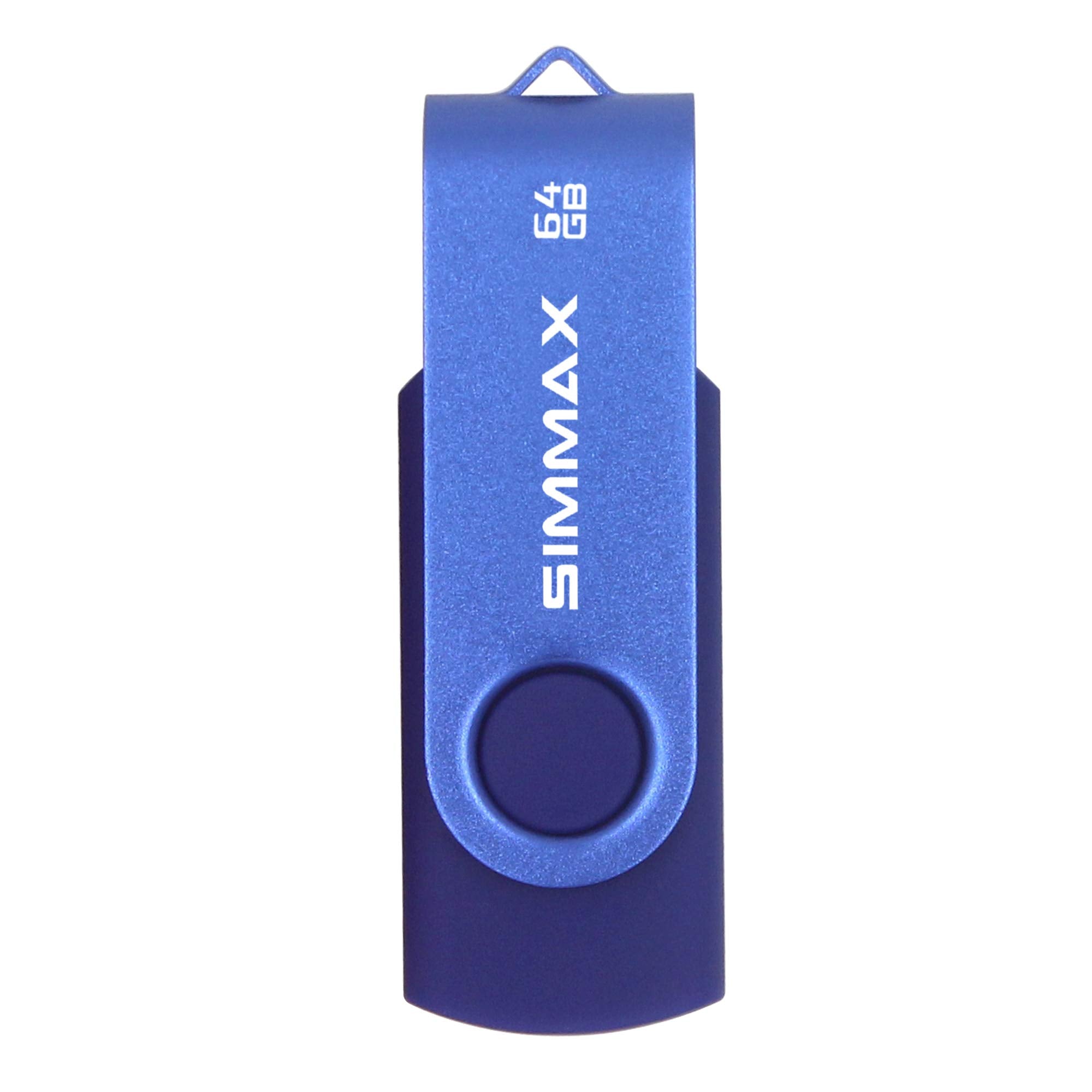 Simmax 64Gb Memory Stick Usb 2.0 Flash Drives Swivel Thumb Drive Pen Drive (64Gb Blue)