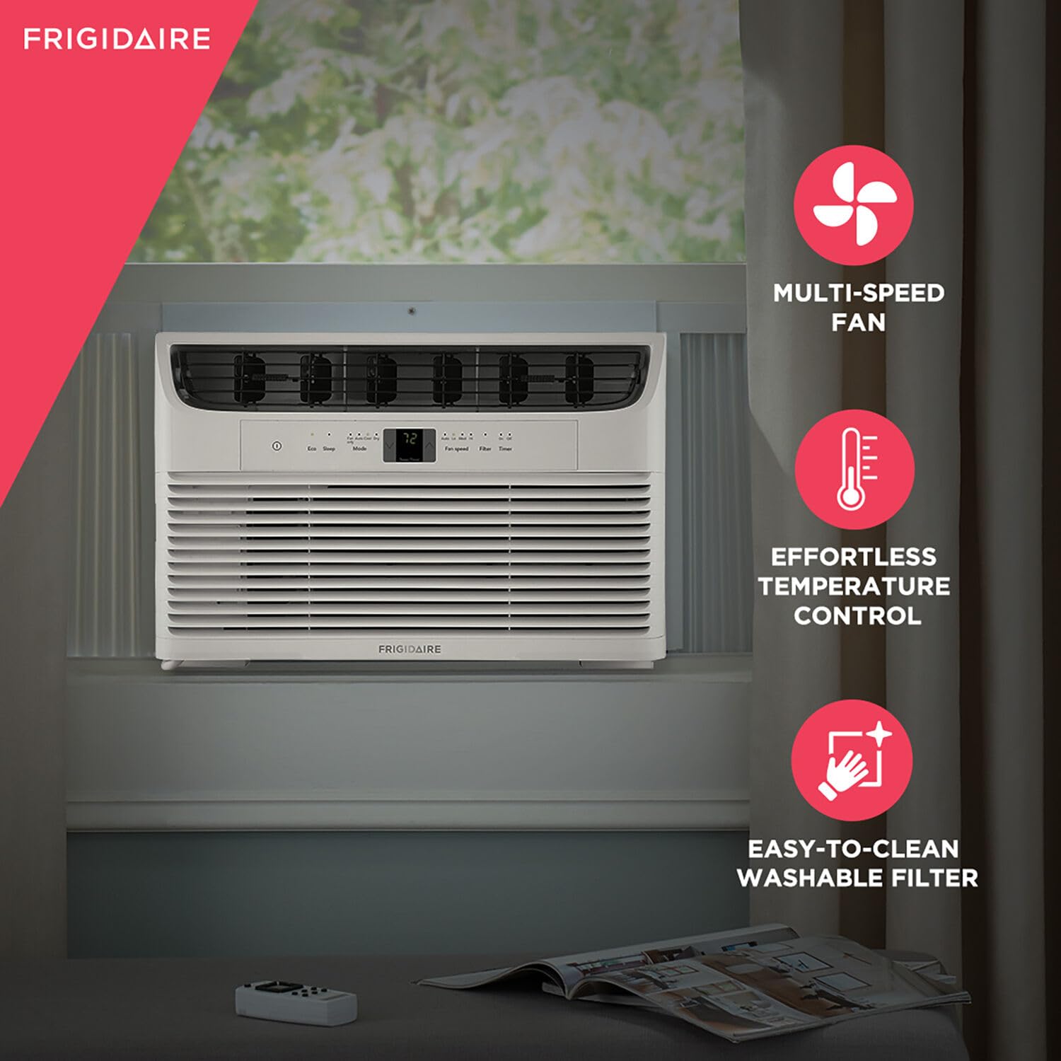 Frigidaire 6,000 Btu Window Air Conditioner And Dehumidifier, 115V, Cools Up To 250 Sq. Ft. For Apartment, Dorm Room, Small/Medi