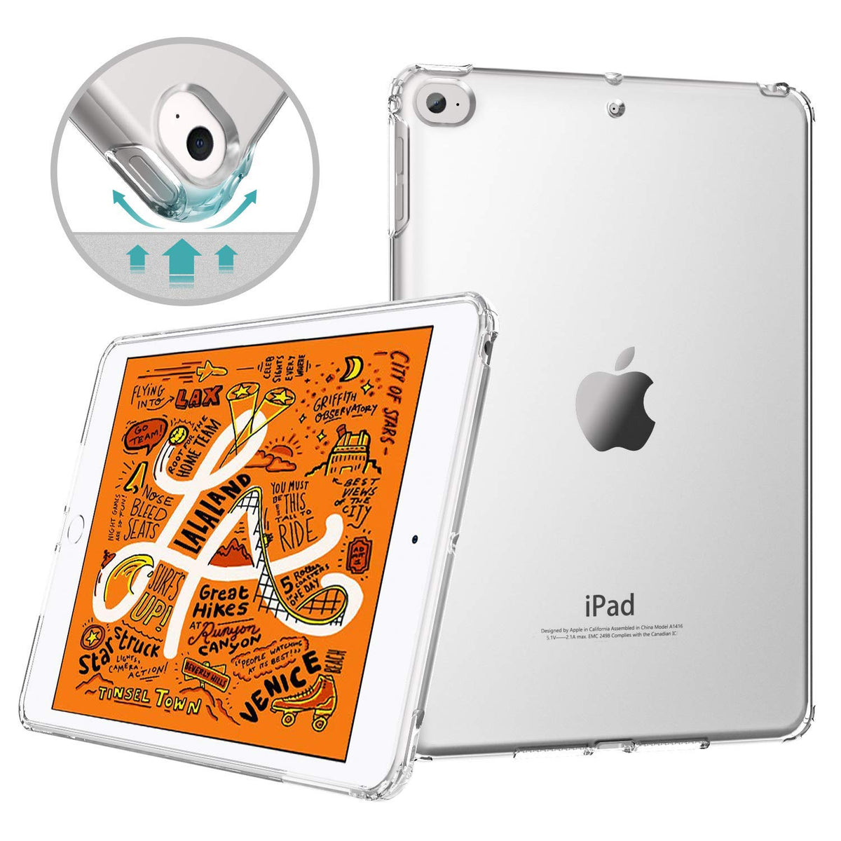 Oribox Clear Case For Ipad Mini 5Th 7.9''(2019),Clear Tpu Back Cover For Ipad, 7.9 Inch, Clear, Ipad Mini 5 (2019)