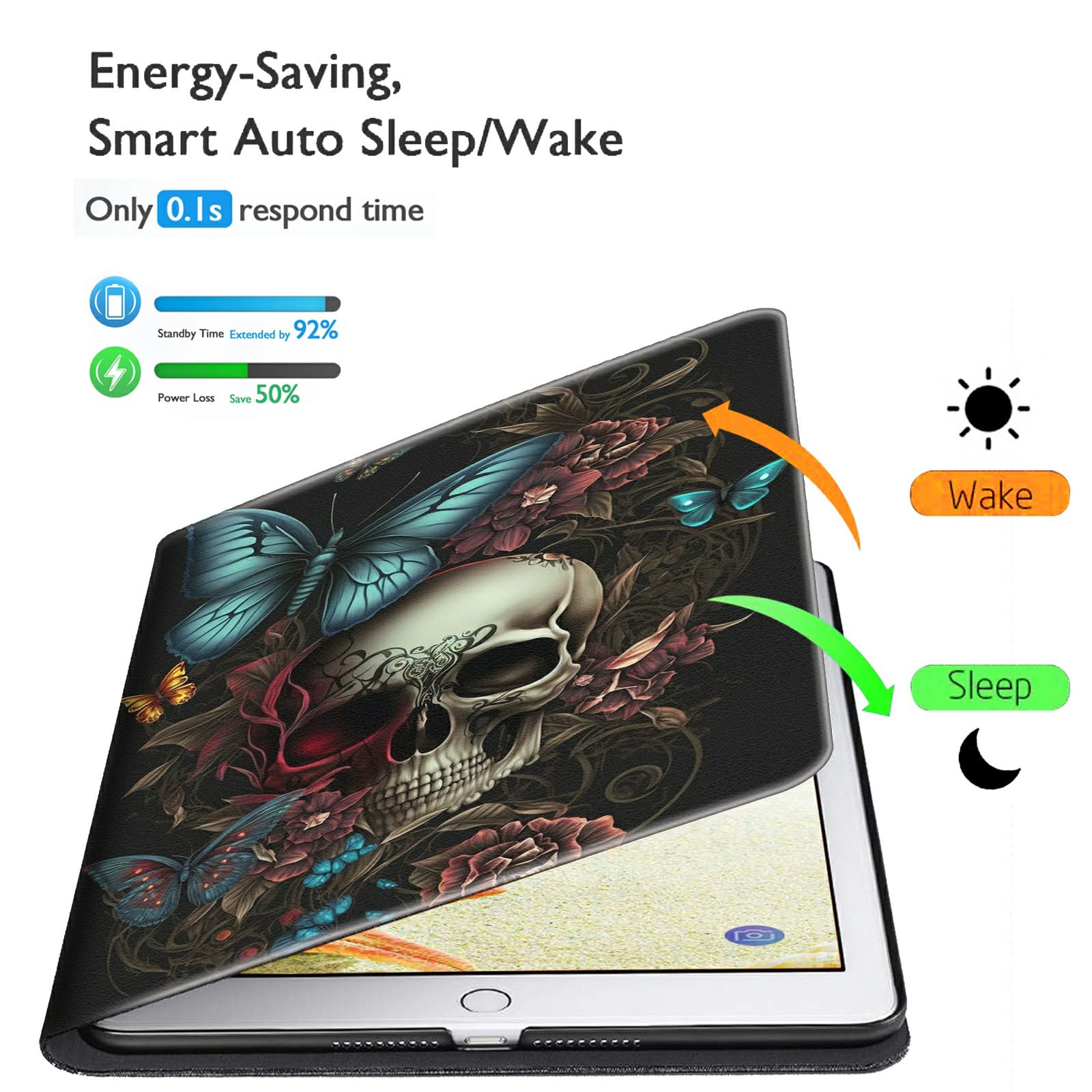 Bfserobj For Ipad 9Th Generation Case 10.2 Inch For Ipad 7Th/8Th Generation Case Lightweight Smart Case Pu Leather Adjustable St