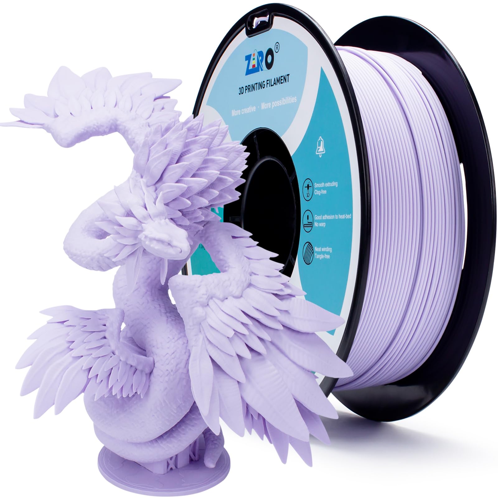 ZIRO Matte PLA Filament, Shine-Free Finish 1.75mm 3D Printer Filament, Pastel Colors PLA Series, 1kg/2.2lbs Spool, Dimensional A