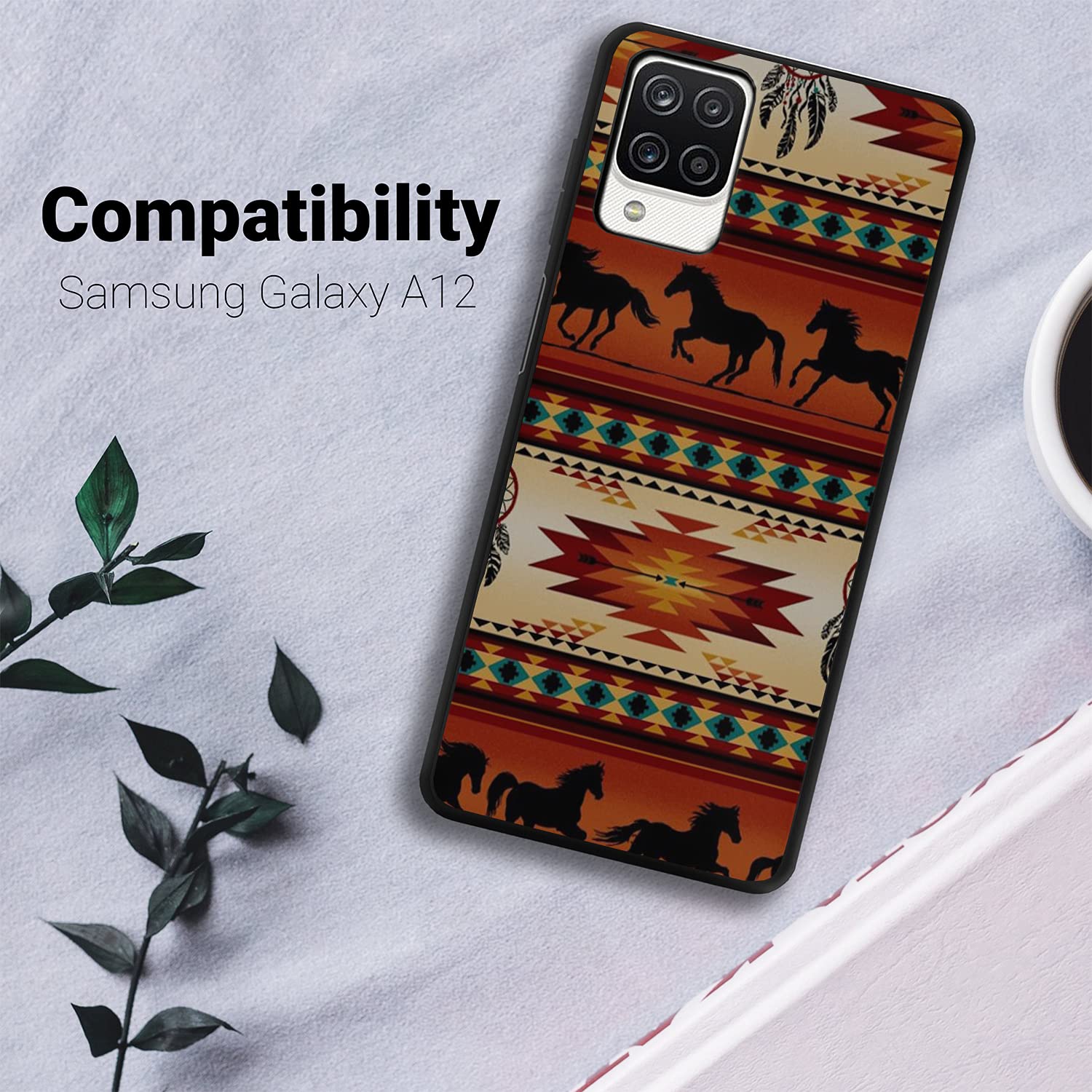 Casesondeck Slim Floral Case Compatible With [Samsung Galaxy A12 / A12 Tpu Case][Gel Flex Tpu] Flexible Glossy Tpu Case With Wes