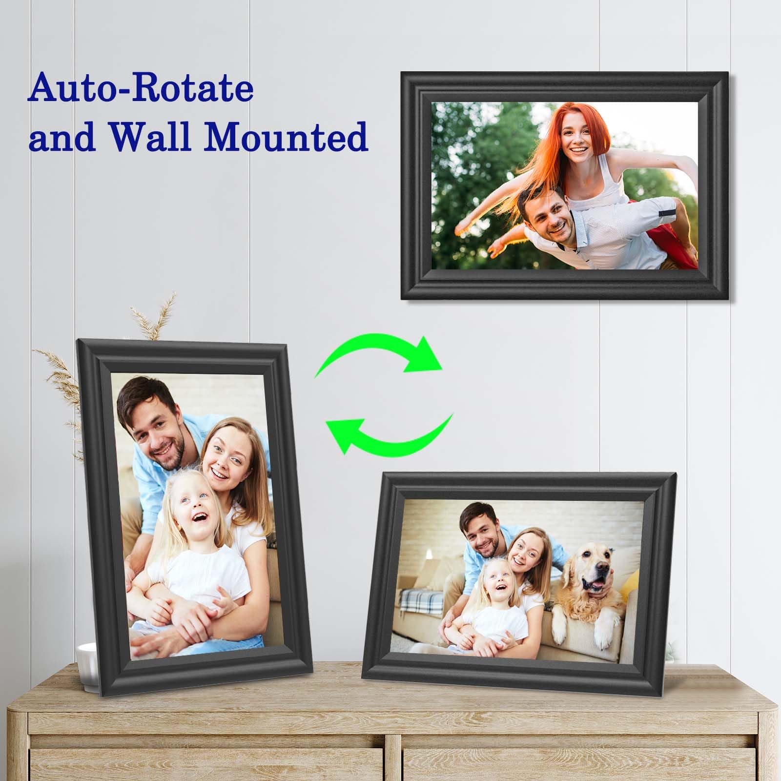 Digital Picture Frame Wifi 10.1'' Ips Display 1280X800 Touch Screen 16Gb And Black Classic Finish Instantly Share Photos And Vid