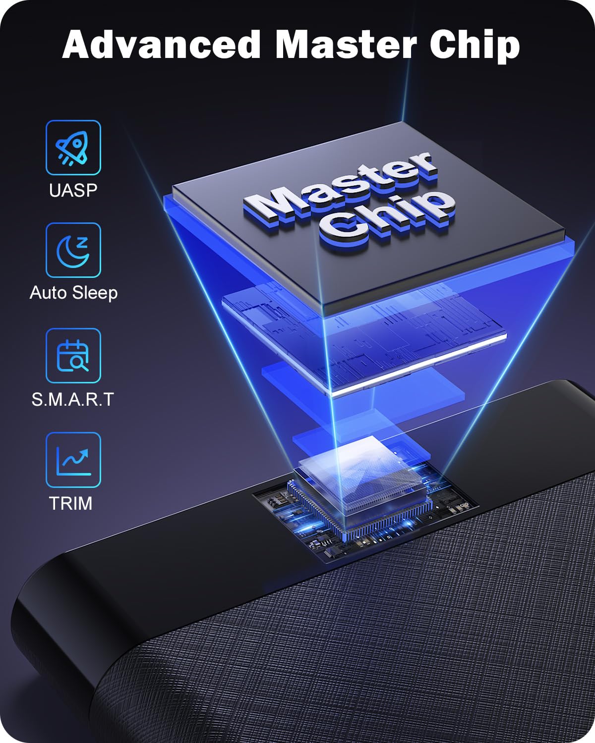 Posugear 2.5   External Hard Drive Enclosure Usb 3.0 To Sata Iii Tool-Free External Hard Drive Case For 7Mm/9.5Mm 2.5 Inch Ssd