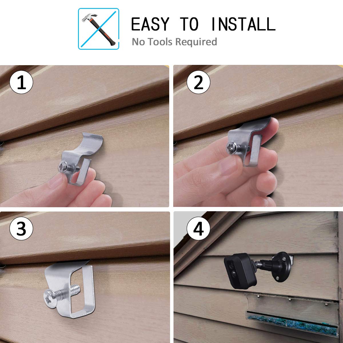 (10 Pack) Blink Outdor Camera Mount Vinyl Siding Clips Hooks,No Hole Needed Outdoor Siding Screws Hanger Bracket For Mount Home Security Camera