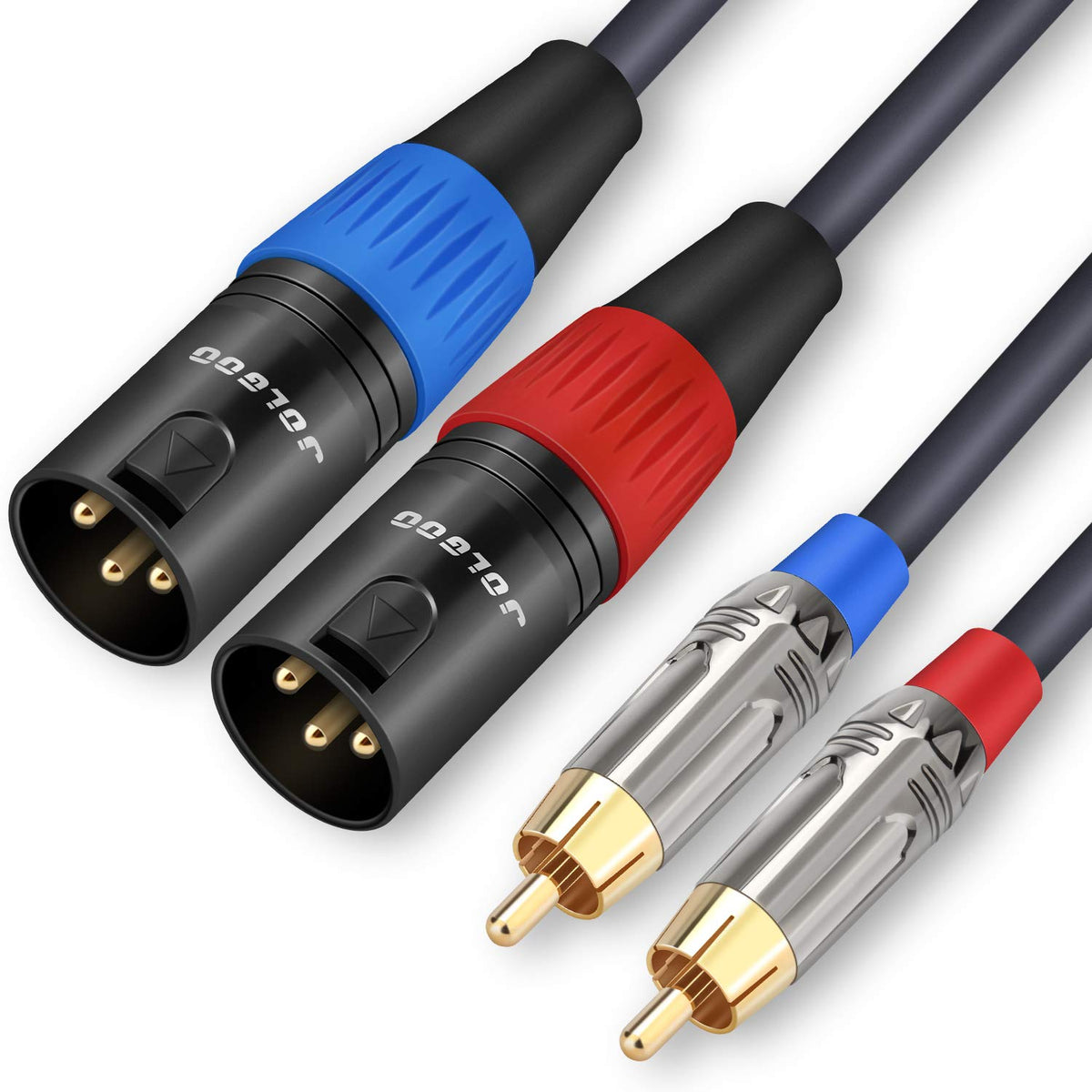 Jolgoo Rca To Xlr Cable, Dual Rca Male To Dual Xlr Male Cable, 2 Rca Male To 2 Xlr Male Hifi Audio Cable, 4N Ofc Wire, For Ampli