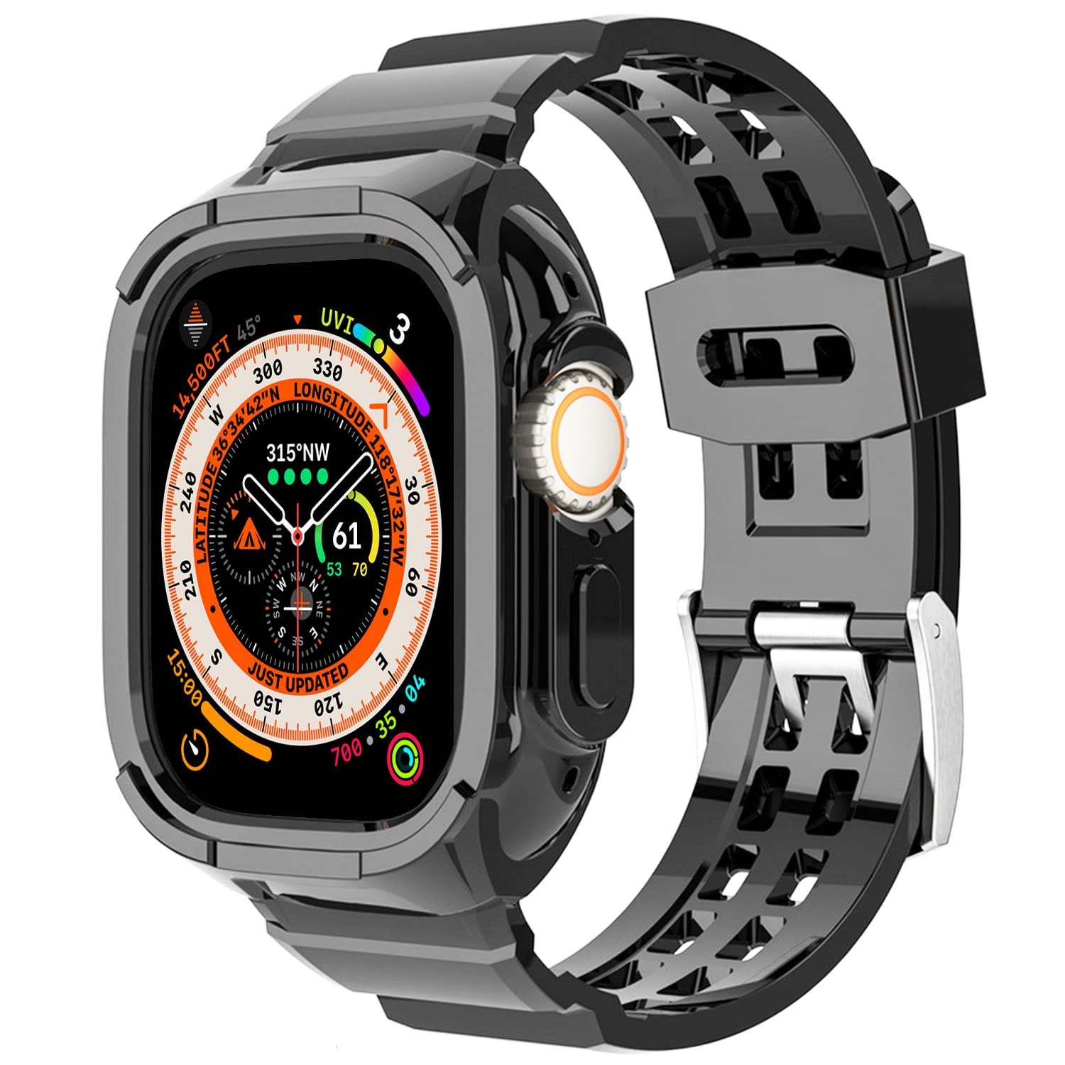 Nxtudy For Apple Watch Ultra Band,Rugged Case With Sport Band Protective Cover Bumper For Apple Watch Series 8 Ultra 49Mm For Me