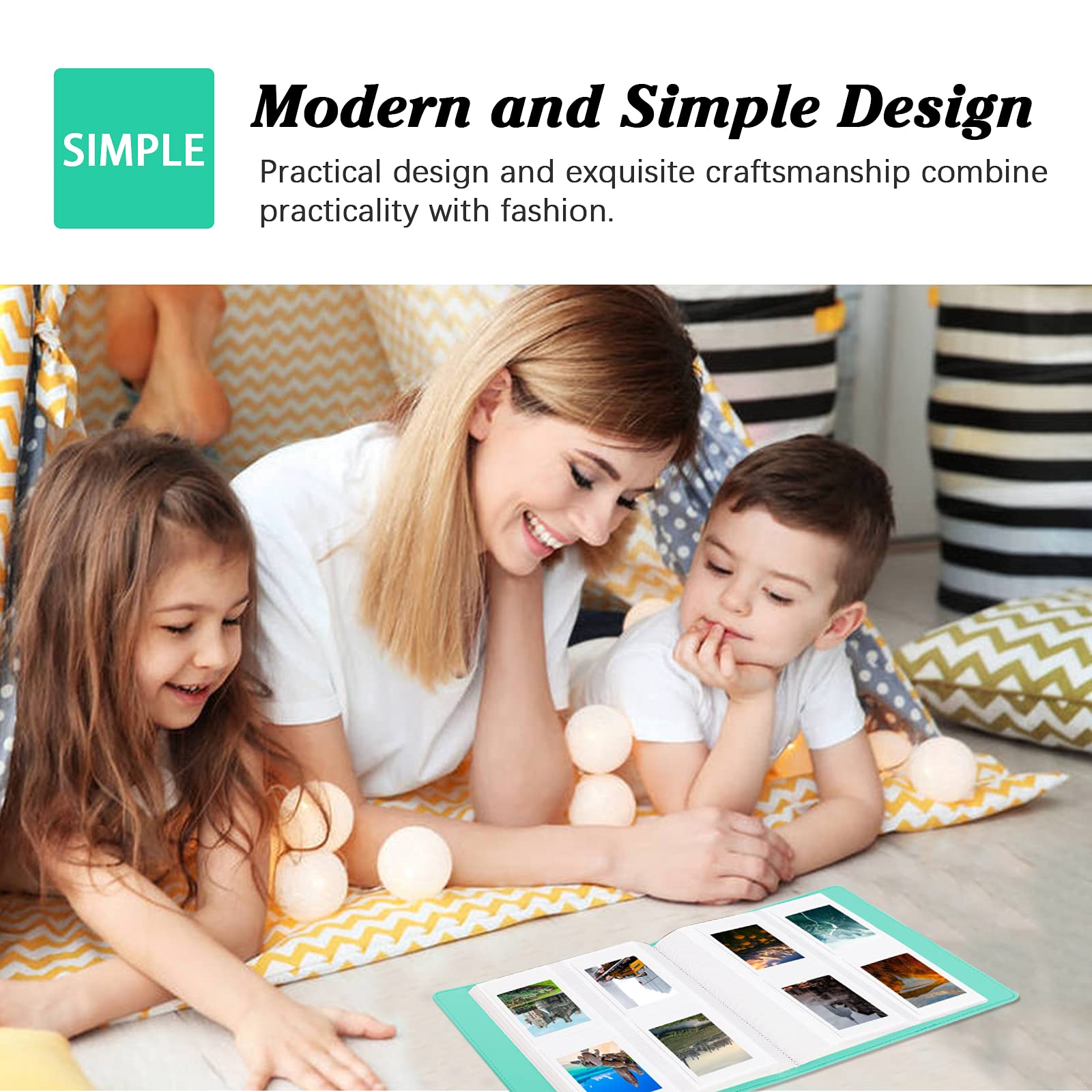 256 Photos Album For Fujifilm Instax Mini Camera, Polaroid 2�X3� Zink Pictures, 2X3 Photo Album Book For Fujifilm Instax Mini 11 12 9 90 70 40 8 Instant Camera, For Instax Mini Instant Film (Green)