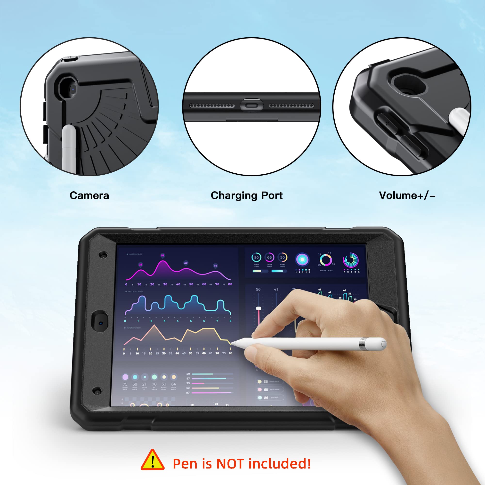 Bundle Of Ipad 9Th Generation Case 2021 And Glass Screen Protector | Ipad 10.2 Case For Kids 8Th 7Th Generation With Pencil Hold