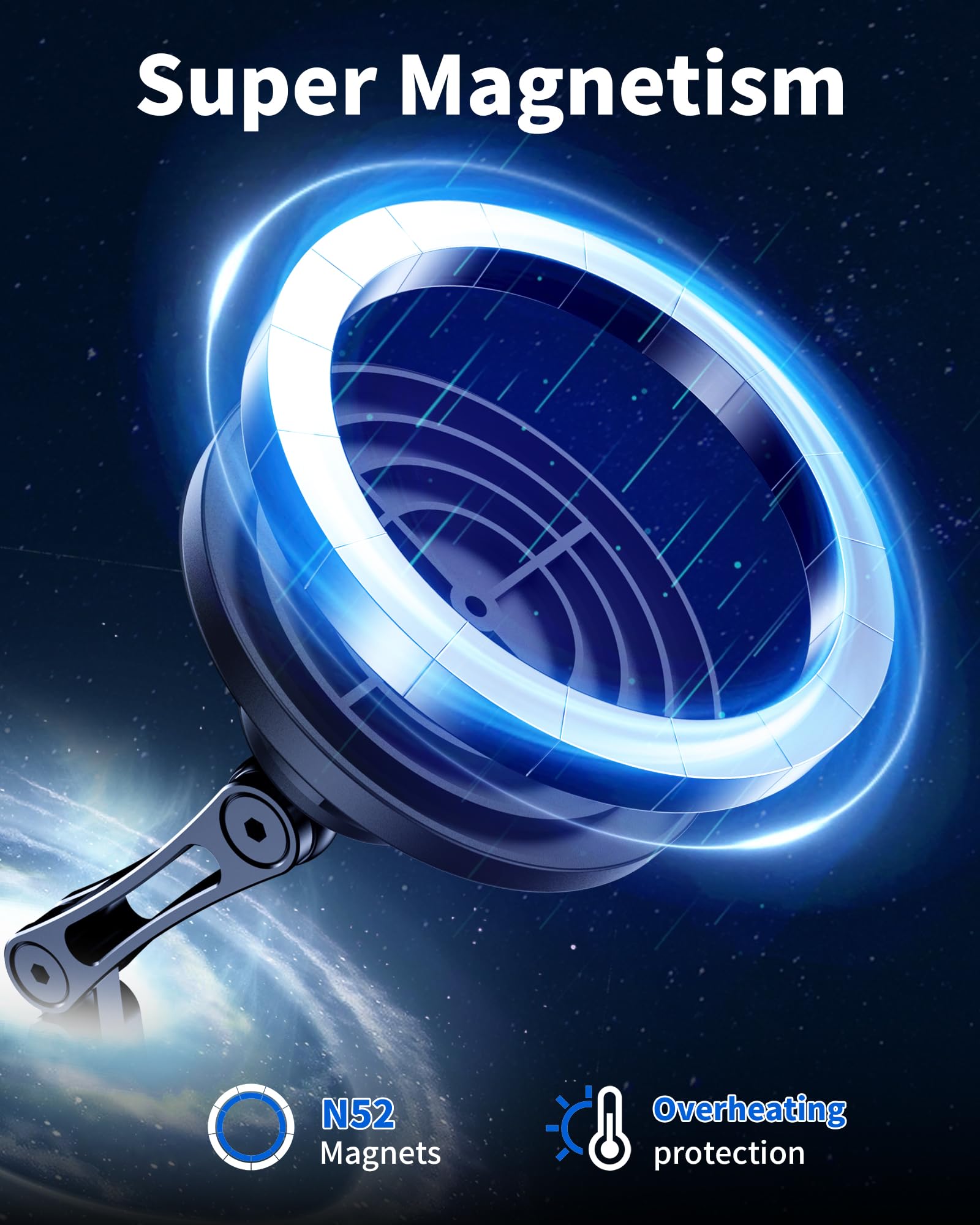 Zbf Magnetic Car Phone Holder Mount (360 Rotation) Cell Phone Car Holder, Phone Mount For Car Windshield Dashboard Hand Free Mou