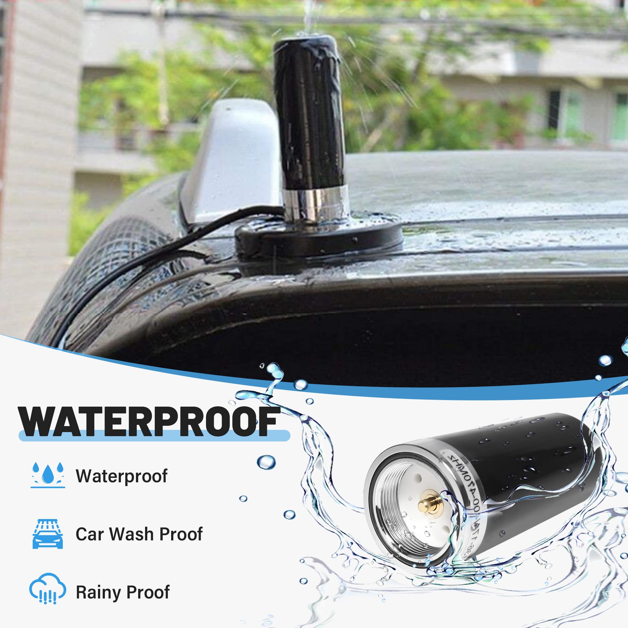 Anina 3Db Gain Gmrs Antenna Nmo Mount, Dual Band Uhf Vhf 136 174Mhz 400 470Mhz, 3.5    Antenna Nmo Connection For Midland Car Tr