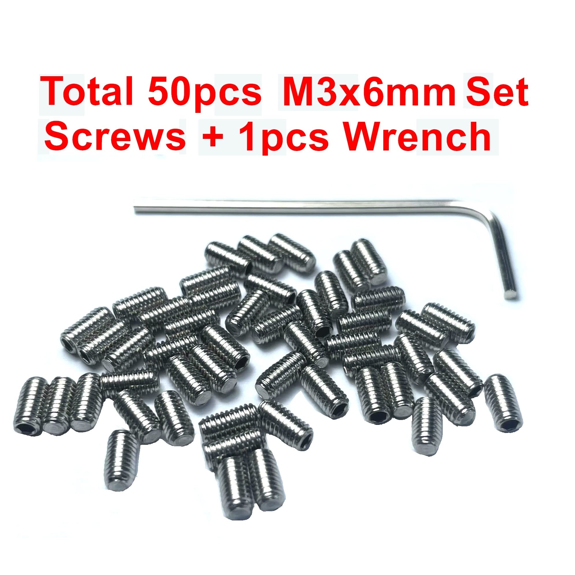 Zdingtech 50Pcs M3 X 6Mm 304 Stainless Steel Guitar Bridge Saddle Height Adjustment Screws For Fender Stratocaster Telecaster Wi