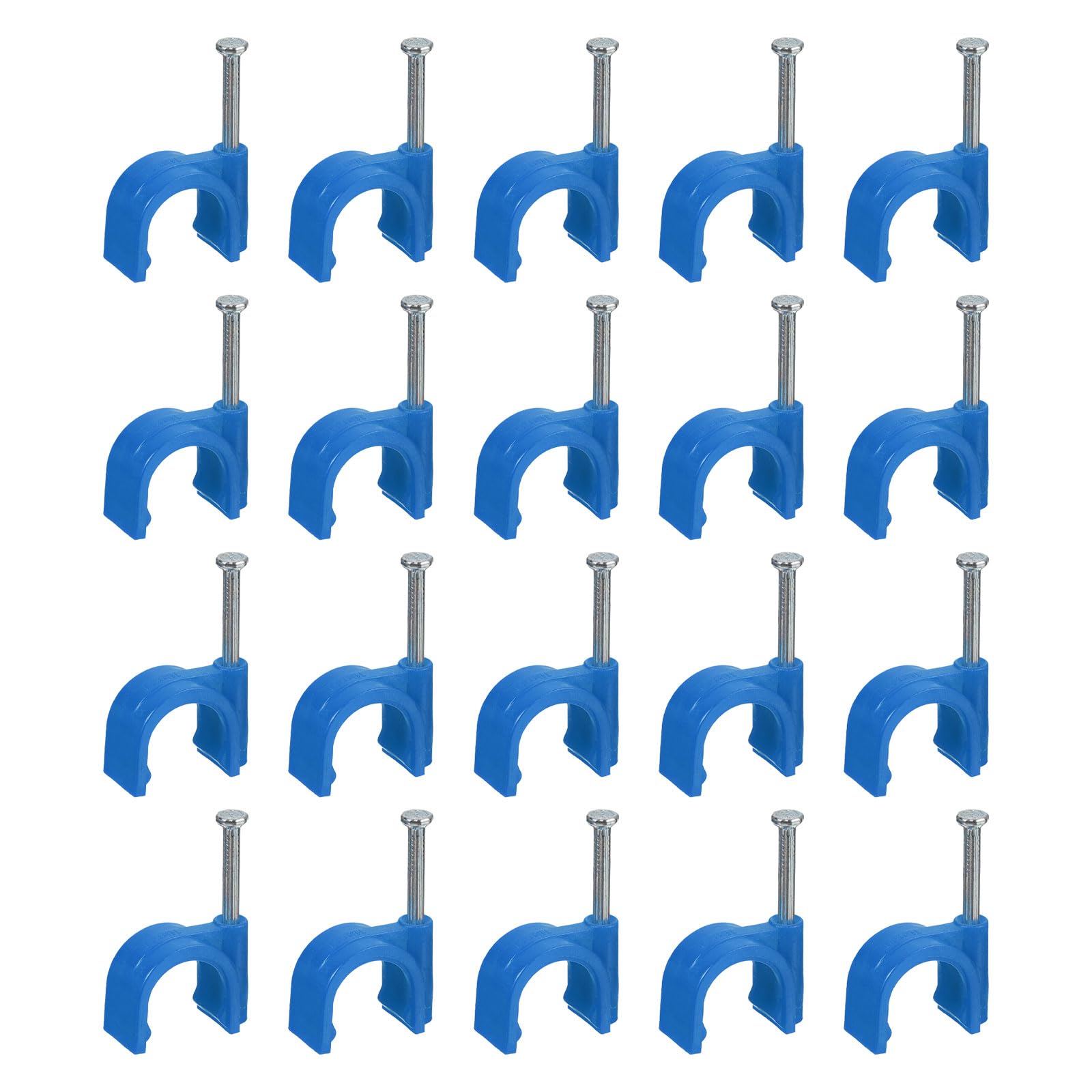 Uxcell Cable Clips With Steel Nail, 50Pcs 16Mm/0.63Inch Plastic Cable Wire Clips, Ethernet Cable Clips Nail In Cable Clips For Home