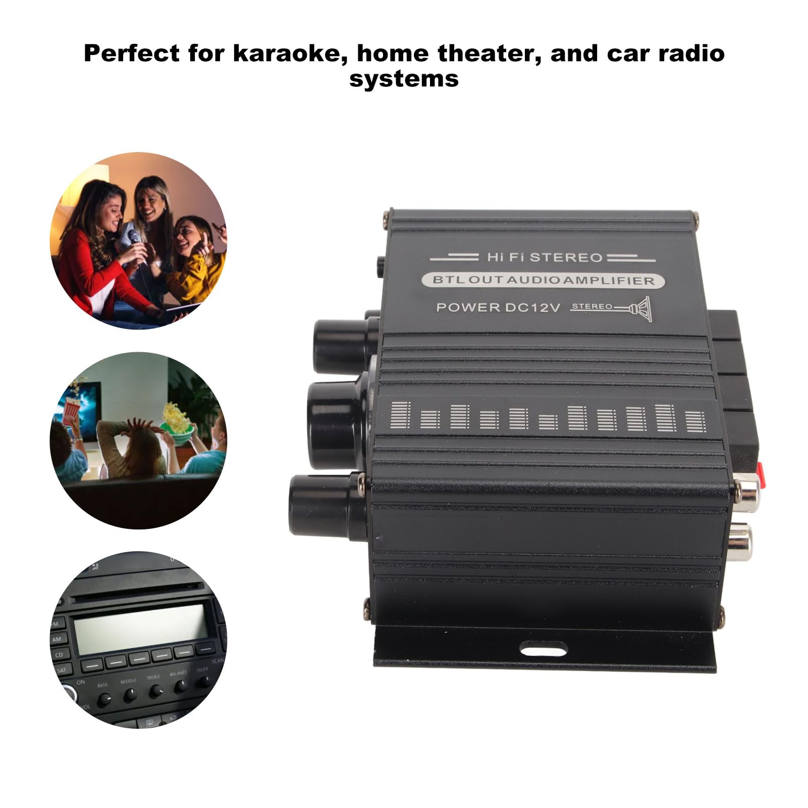 Power Amplifier, Ak 160Bt Bluetooth 5.0 Stereo Audio, 2 Channel Amplifier Receiver 20W X 2, 12V Mini Home Power Amplifier Univer