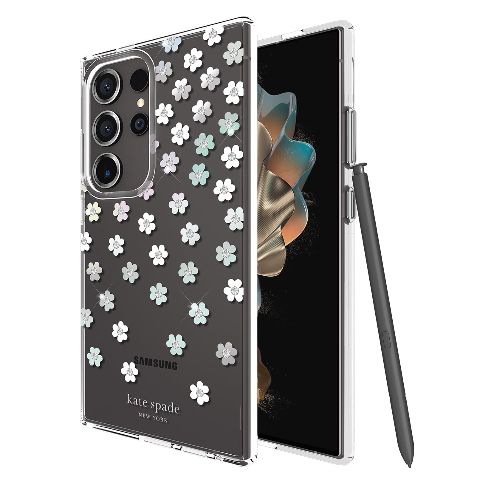 kate spade new york Samsung Galaxy S24 Ultra Case, Compatible with Wireless Charging - Scattered Flowers