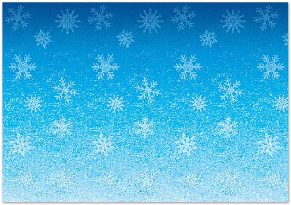 Beistle Snowflake Wall Backdrop, 4 x 30 - Photo Backdrop, Easy to Adhere Wall Covering, Party Decor, Winter Backdrop, Winter Won