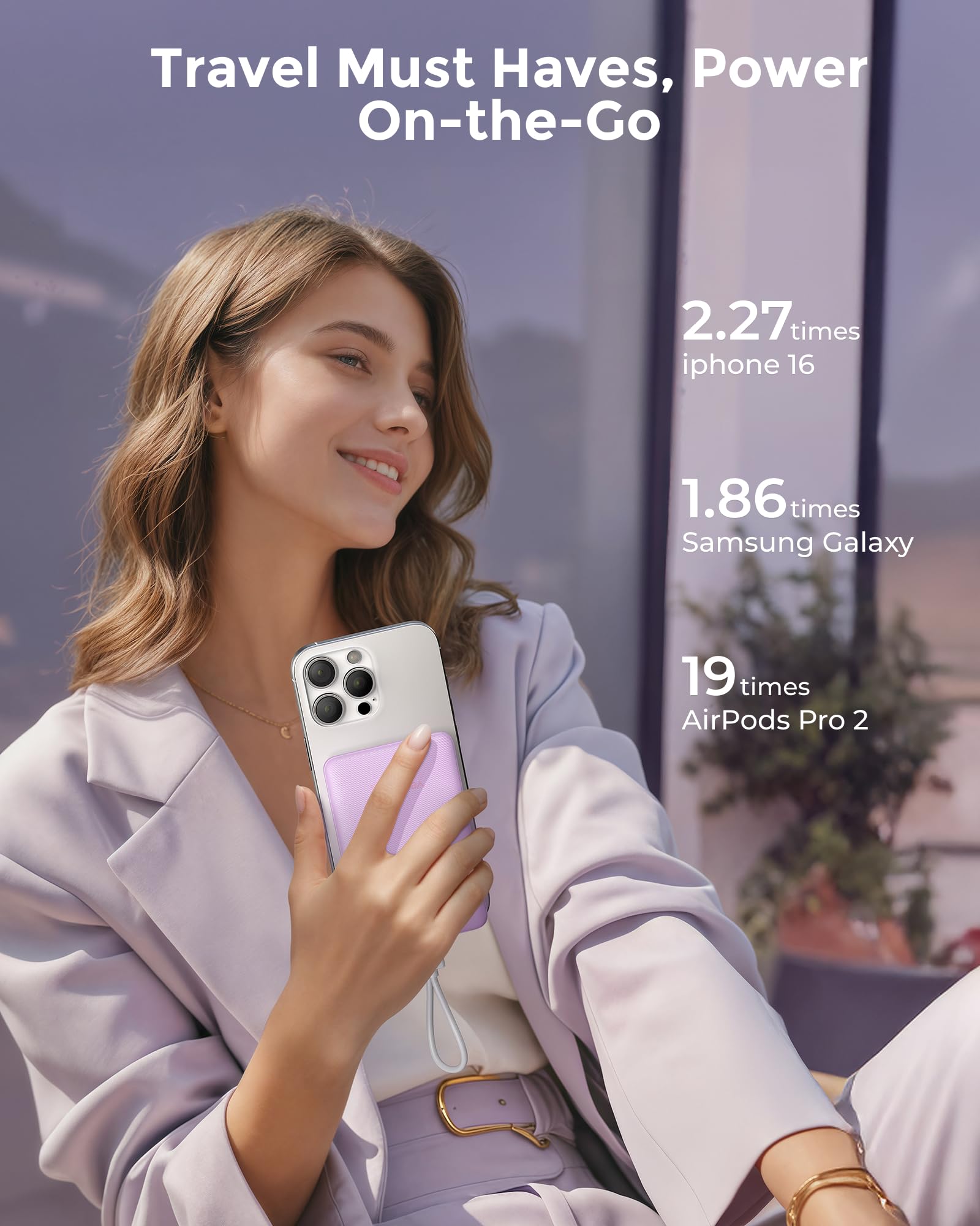 Veektomx Small Portable Charger, Mini Power Bank 10000Mah, Pd 22.5W Fast Charging Usb-C Battery Bank, Travel Essentials Dual Vol