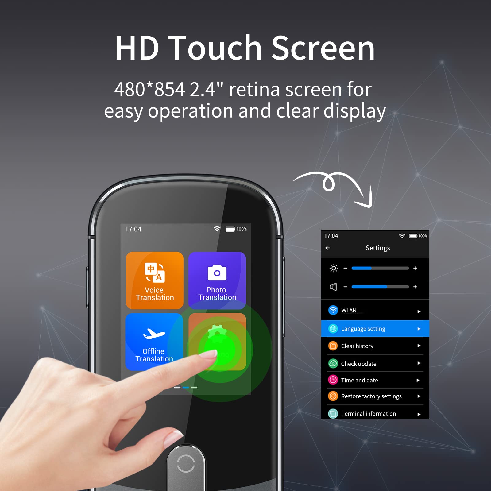 Anfier Language Translator Support 127 Languages Voice Translation Image Translation W09 Wi Fi Hotspot Connection