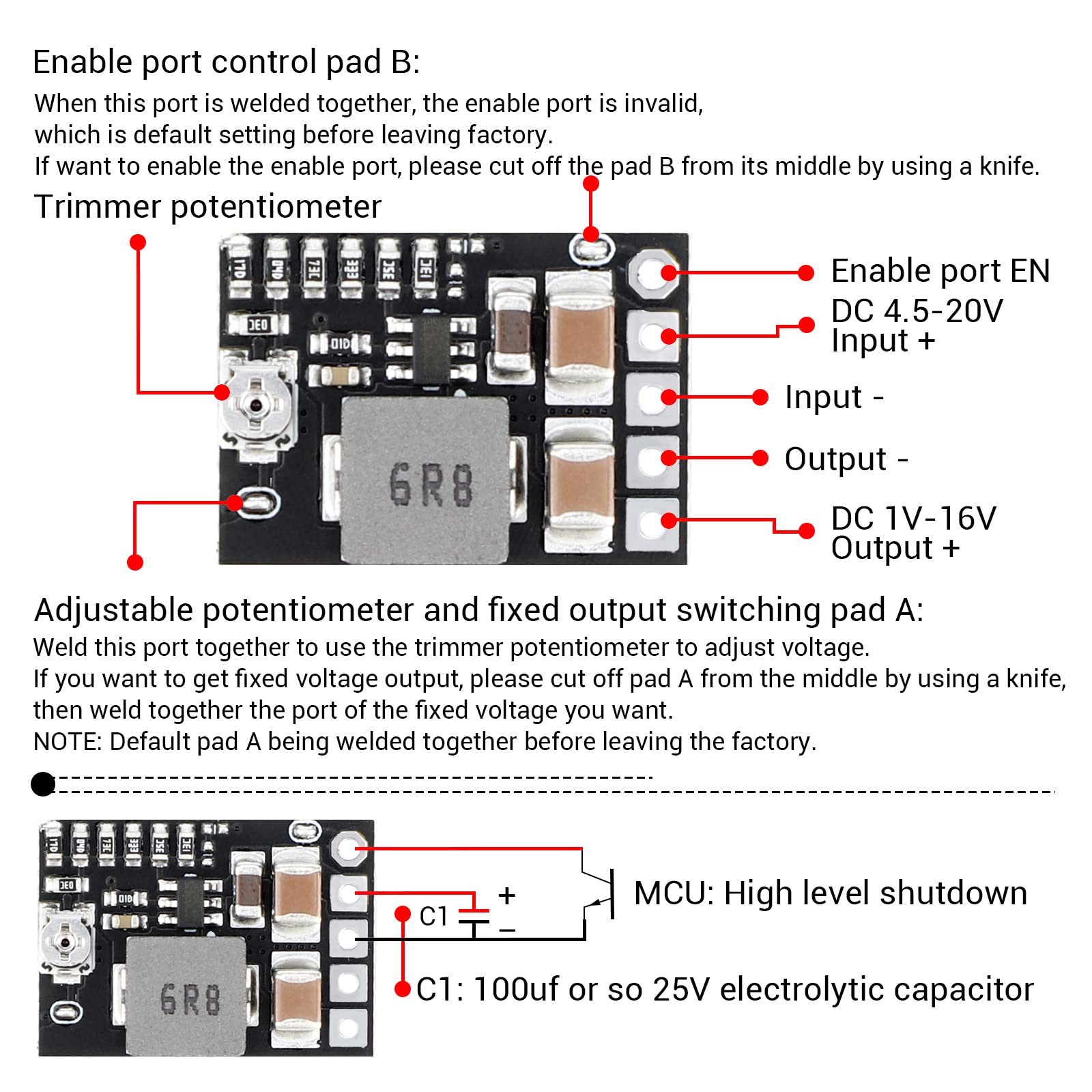 Drok Dc 5V Power Converter, 5Pcs Mini Voltage Buck Regulator Dc 4.5 20V 12V 9V Step Down To 5V Reducer Transformer Board 3A 10W