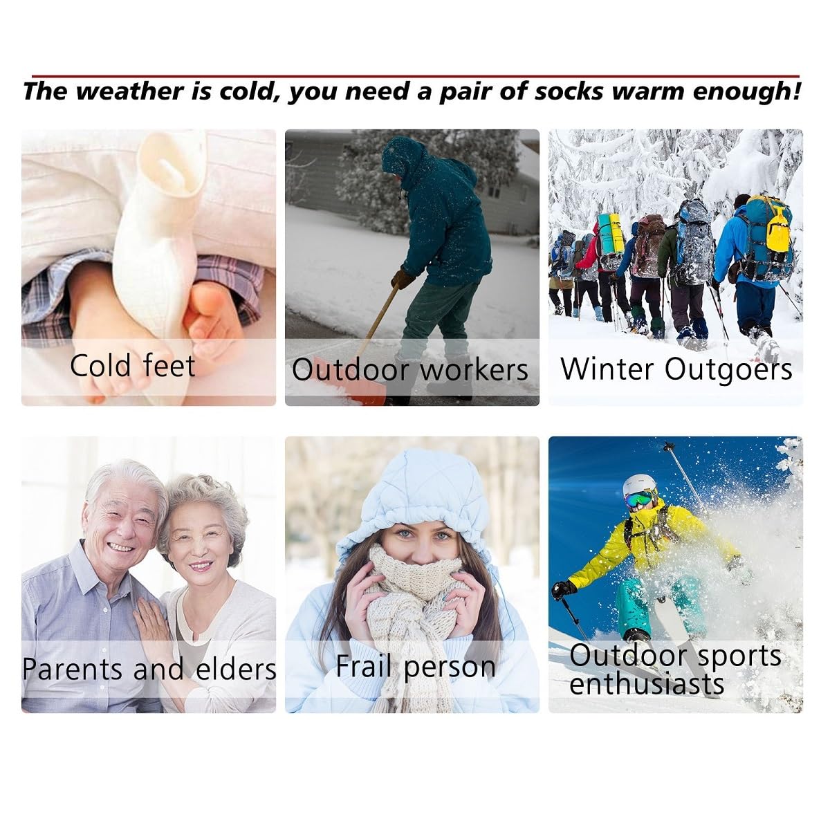 Wenfeng 3 Pair Tourmaline Thermal Circulation Acupressure Self-Heating Shaping Socks,Afiz Tourmaline Health Sock,Foot Massage Th