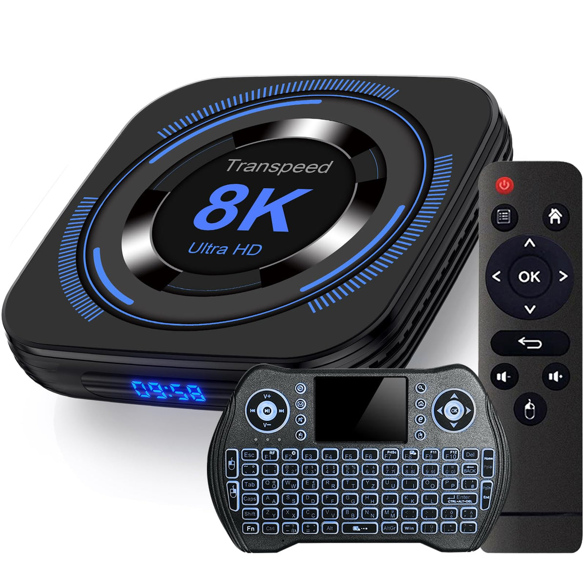 Android Tv Box 12.0 4Gb Ram 32Gb Rom Support 8K 6K Dual-Wifi 2.4G 5.8G Android Box H618 Chipset With Hdr10 Bt5.0 Usb 2.0 3D Ethernet With Mini Backlit Keyboard