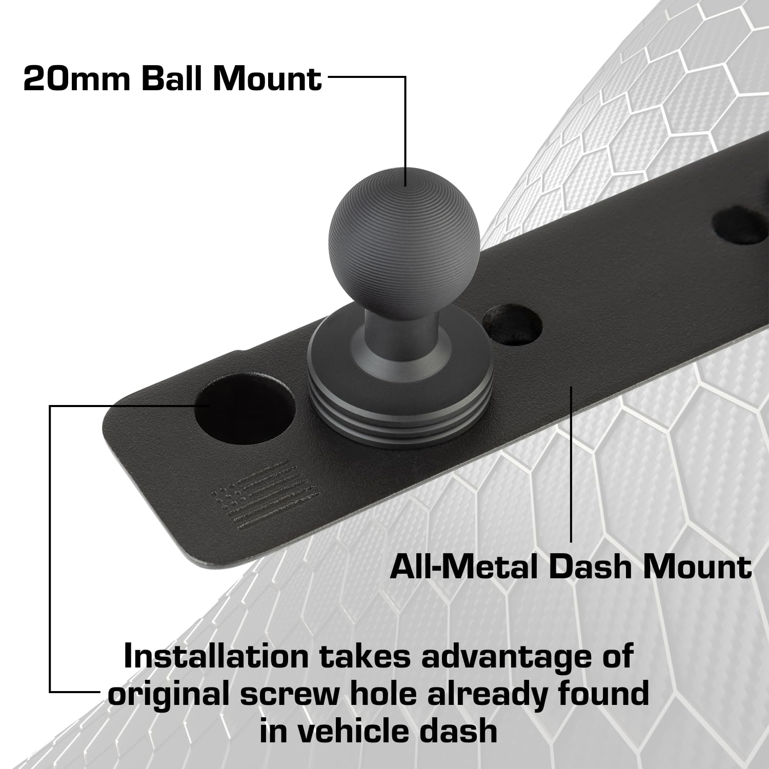 Bulletpoint Dash Mount Cell Phone Holder Compatible With 2013-2018 Ram Truck & 2019+ Ram 1500 Classic 20Mm Ball Mount - Compatib