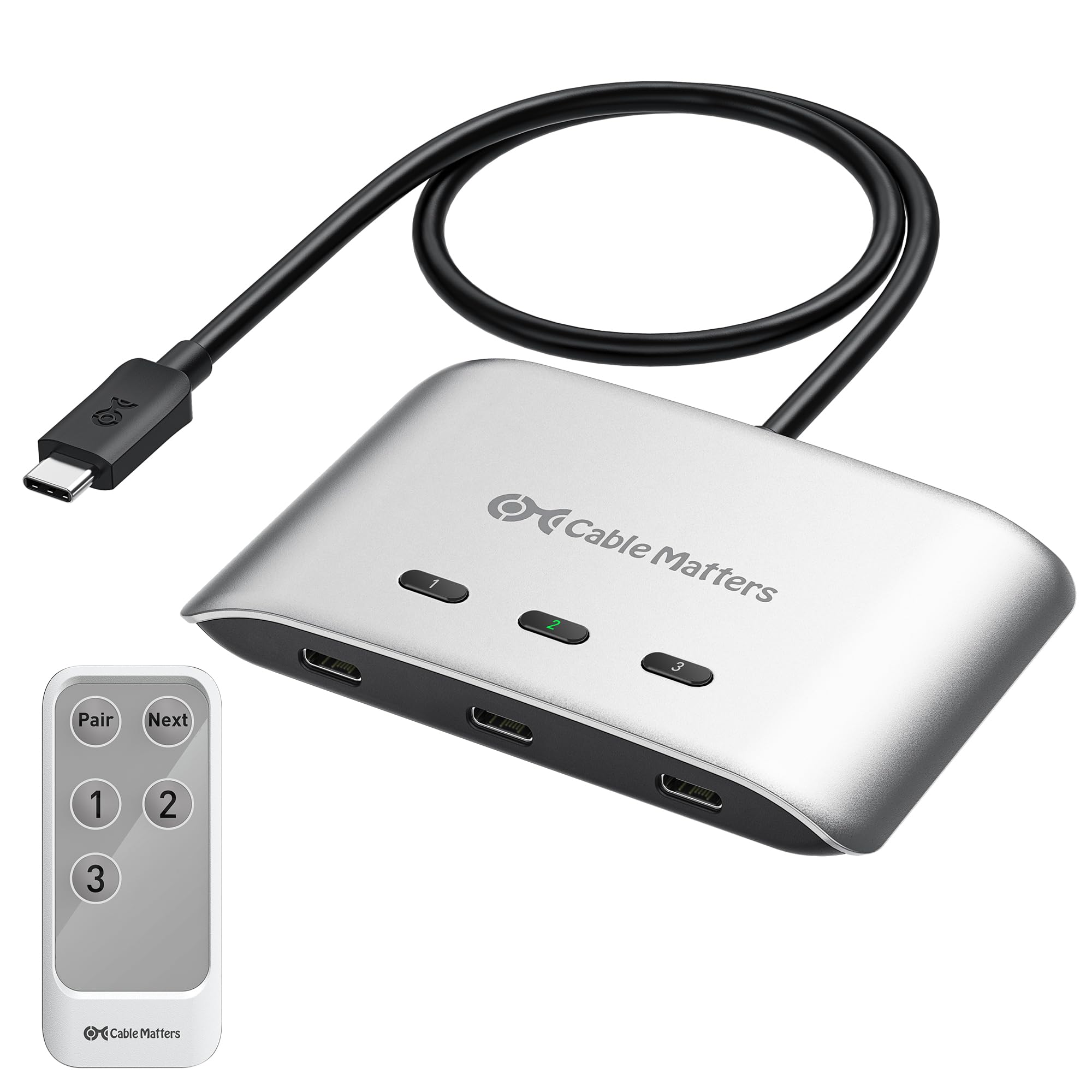 Cable Matters 20Gbps USB C KVM Switch, 3in1Out, 140W PD Charging