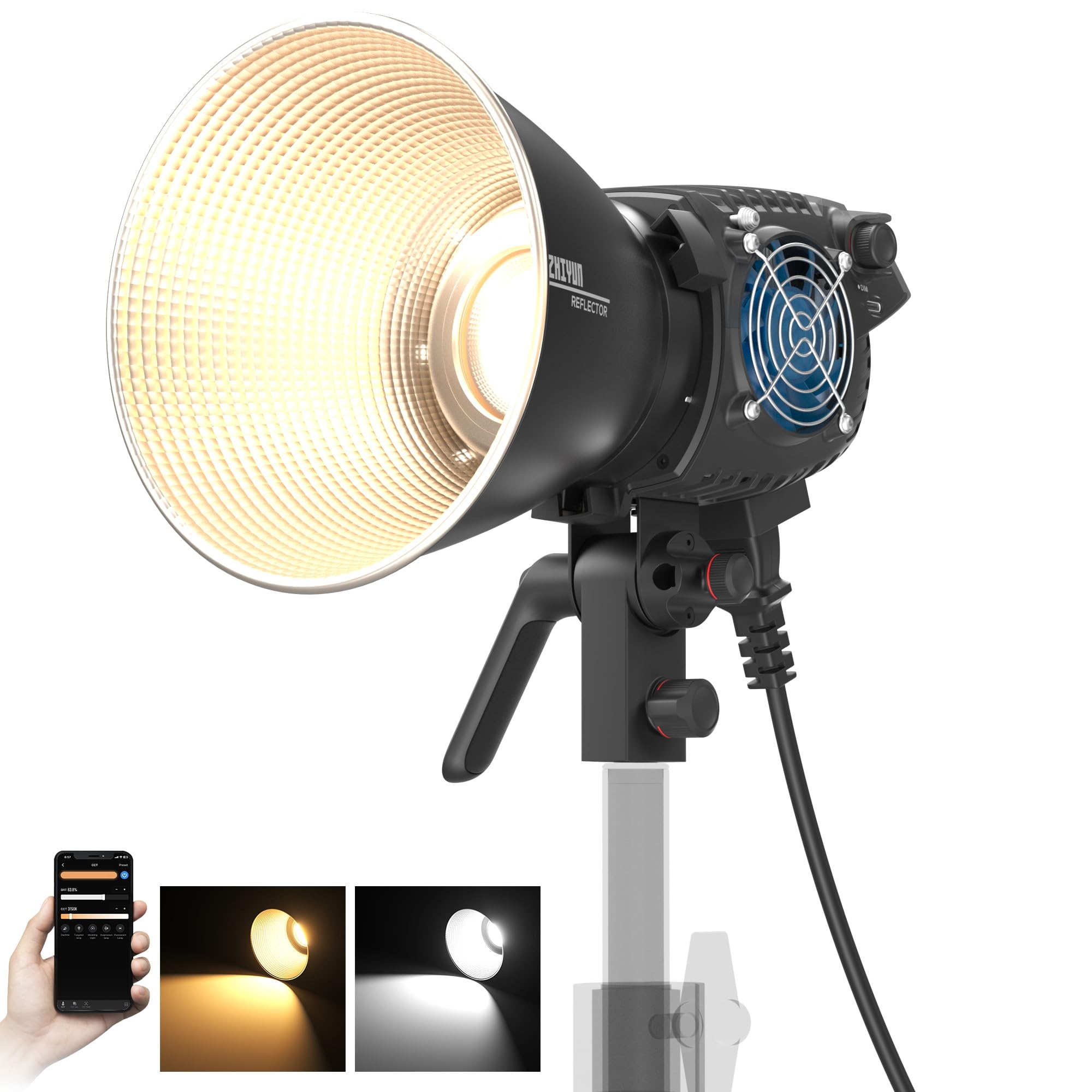 Zhiyun Molus B200 200W Cob Led Video Light 2700K 6500K Cri 96+ Tlci 96+ 39990 Lux/1M App Control 13 Scene Effects Bowens Mount S